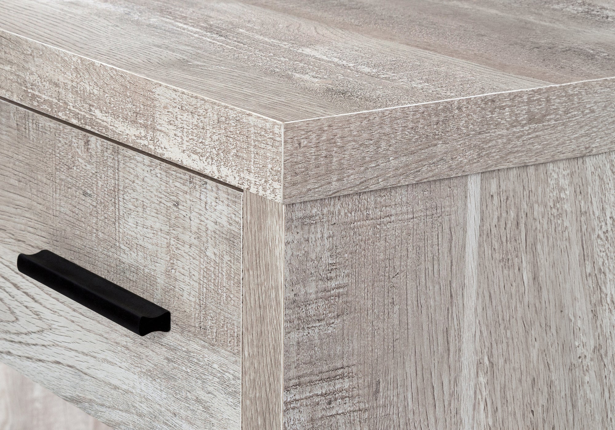 BUREAU D'ORDINATEUR - BOIS DE RÉCUPÉRATION TAUPE COIN G/D FAÇADE ( Meuble Mtl ) 