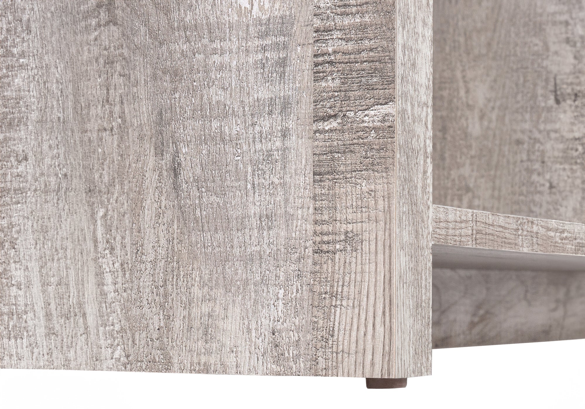 BUREAU D'ORDINATEUR - BOIS DE RÉCUPÉRATION TAUPE COIN G/D FAÇADE ( Meuble Mtl ) 