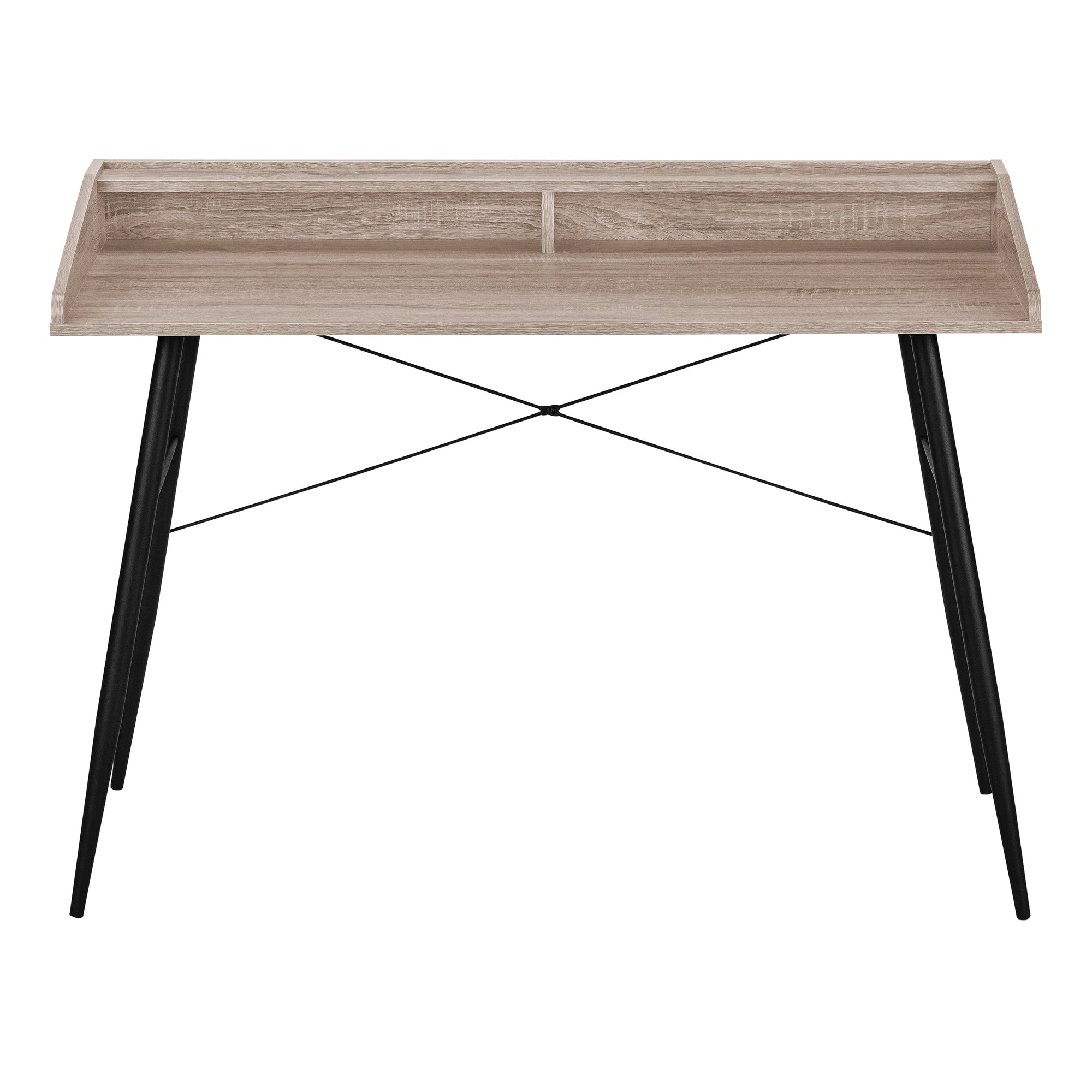 BUREAU D'ORDINATEUR - 48"L / TAUPE FONCE / METAL NOIR ( Meuble Mtl )