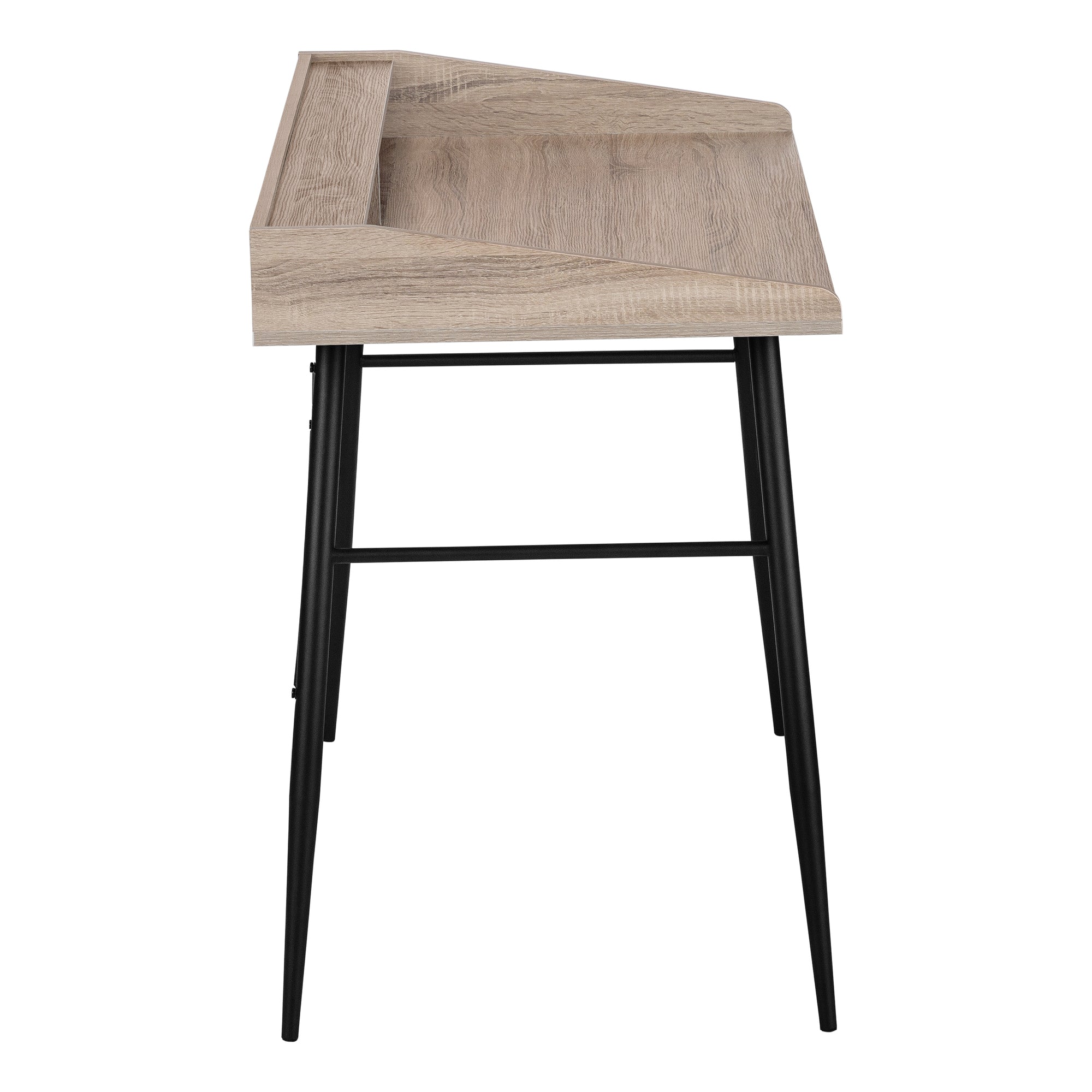 BUREAU D'ORDINATEUR - 48"L / TAUPE FONCE / METAL NOIR ( Meuble Mtl )