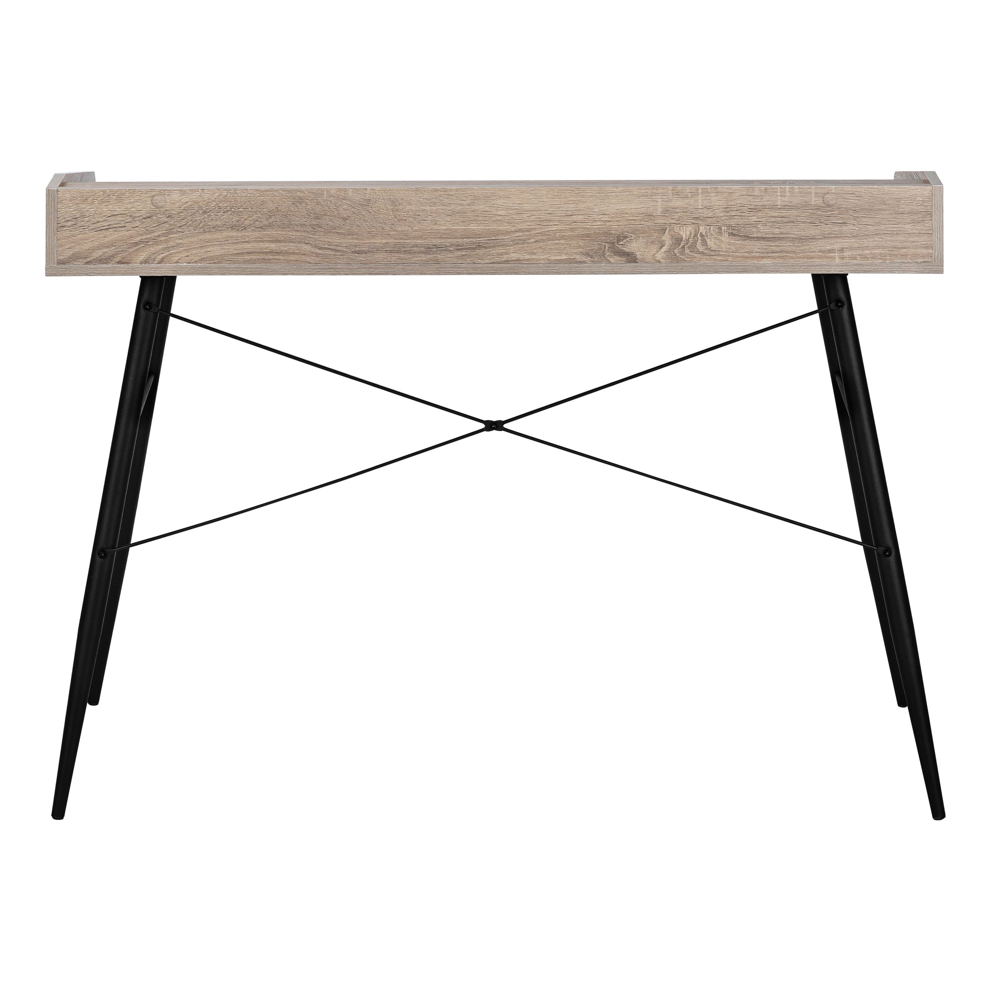 BUREAU D'ORDINATEUR - 48"L / TAUPE FONCE / METAL NOIR ( Meuble Mtl )