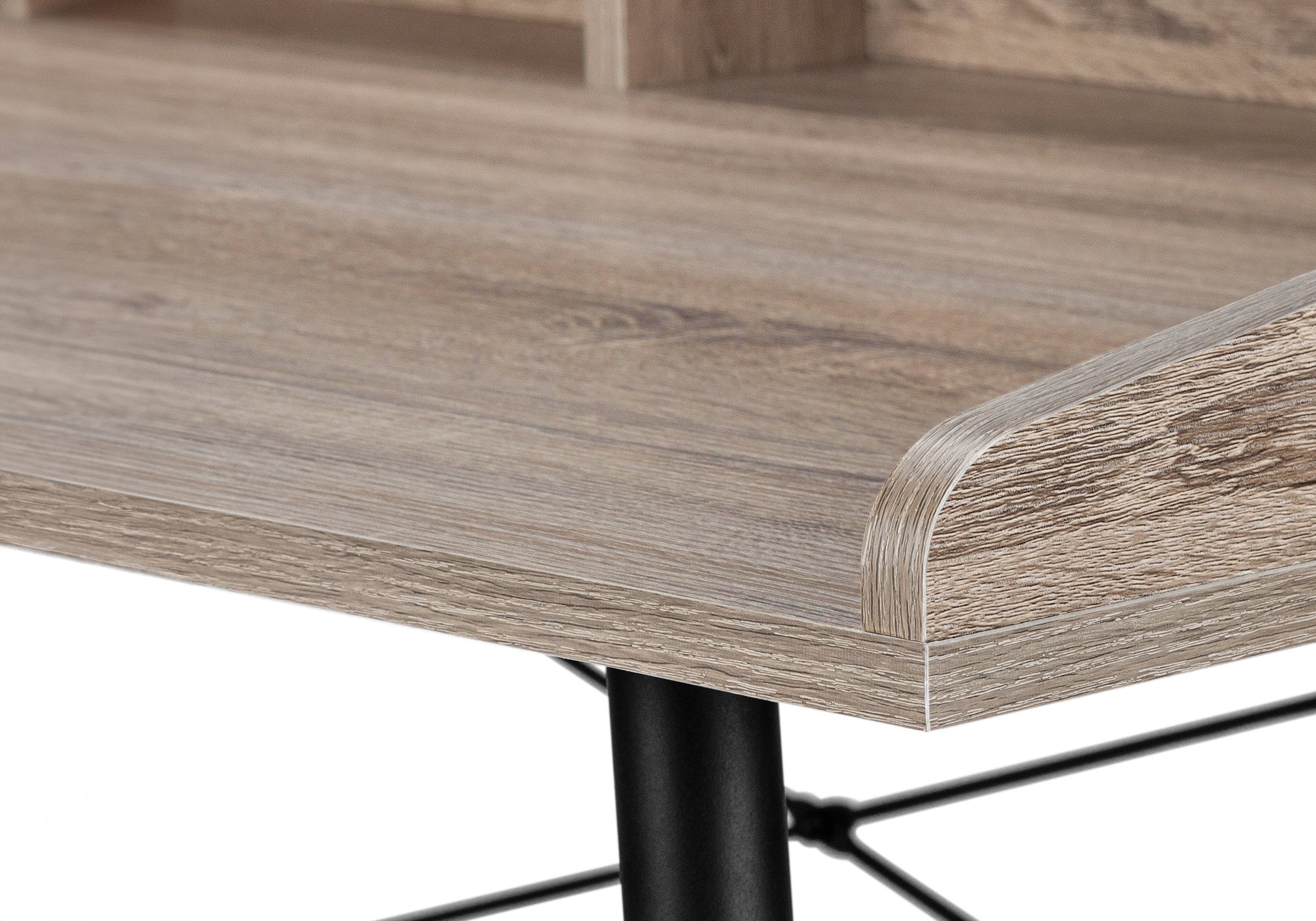 BUREAU D'ORDINATEUR - 48"L / TAUPE FONCE / METAL NOIR ( Meuble Mtl )