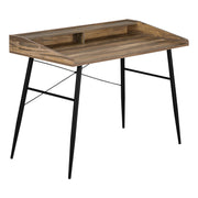 BUREAU D'ORDINATEUR - 48"L / BOIS DE RÉCUPÉRATION BRUN / MÉTAL NOIR  Meuble Mtl )