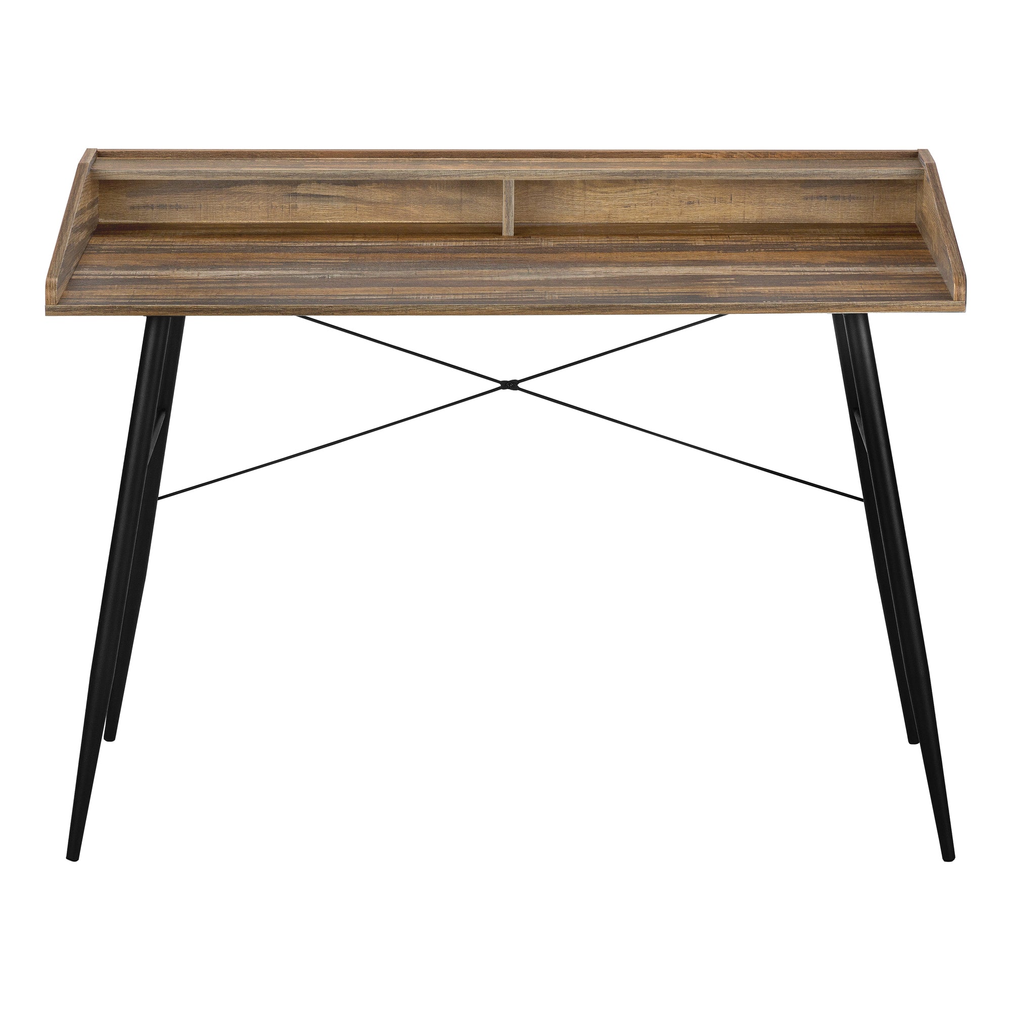 BUREAU D'ORDINATEUR - 48"L / BOIS DE RÉCUPÉRATION BRUN / MÉTAL NOIR  Meuble Mtl )