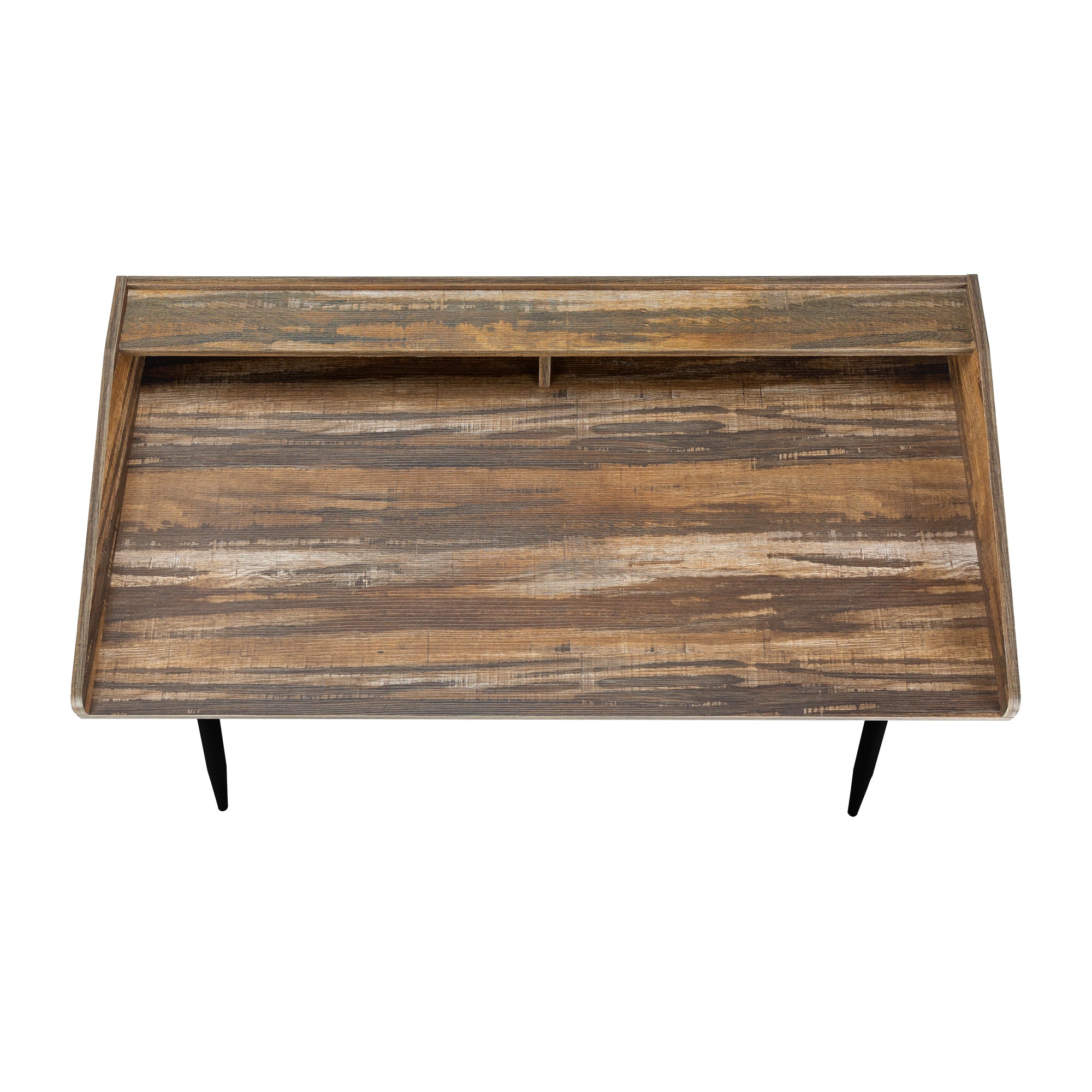 BUREAU D'ORDINATEUR - 48"L / BOIS DE RÉCUPÉRATION BRUN / MÉTAL NOIR  Meuble Mtl )