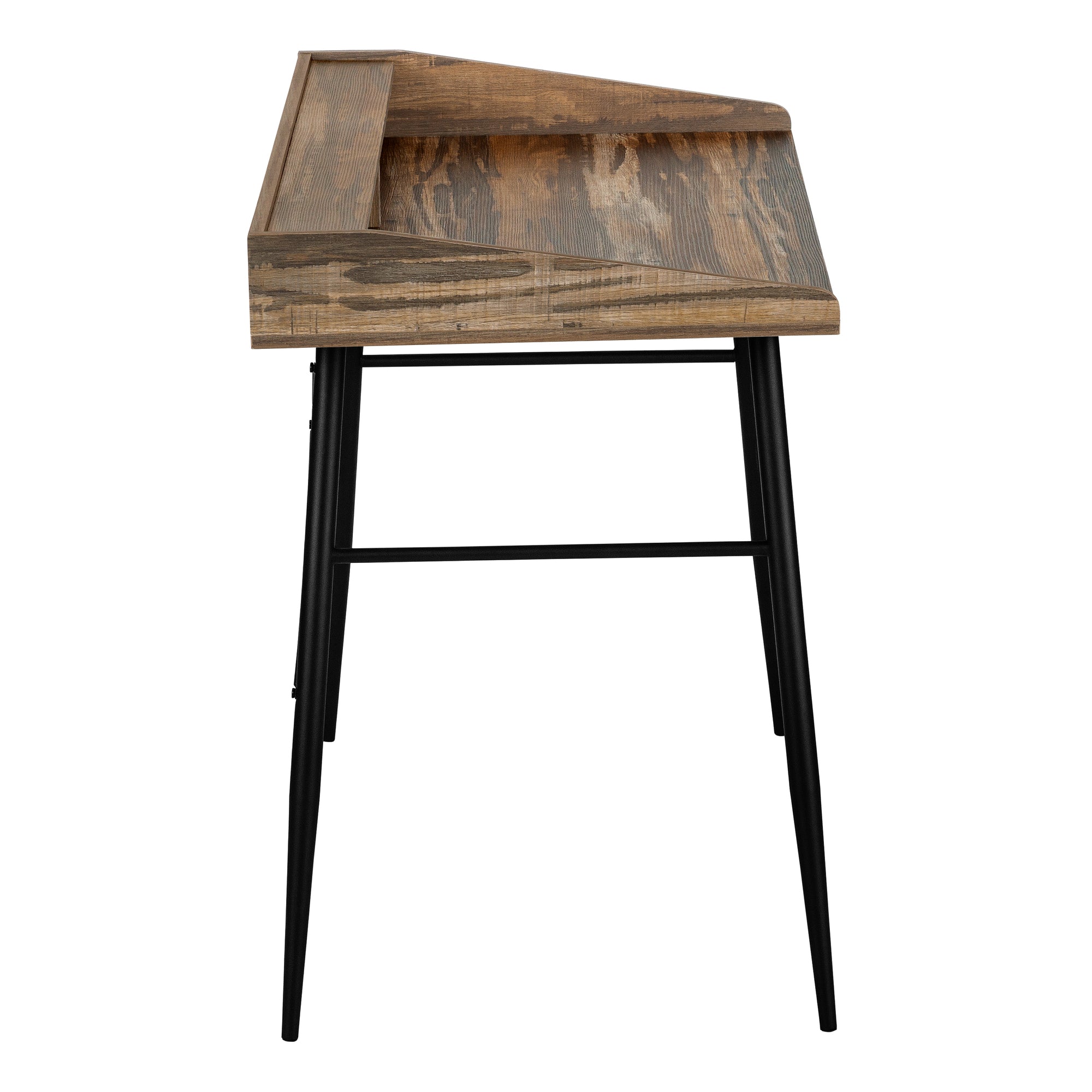 BUREAU D'ORDINATEUR - 48"L / BOIS DE RÉCUPÉRATION BRUN / MÉTAL NOIR  Meuble Mtl )