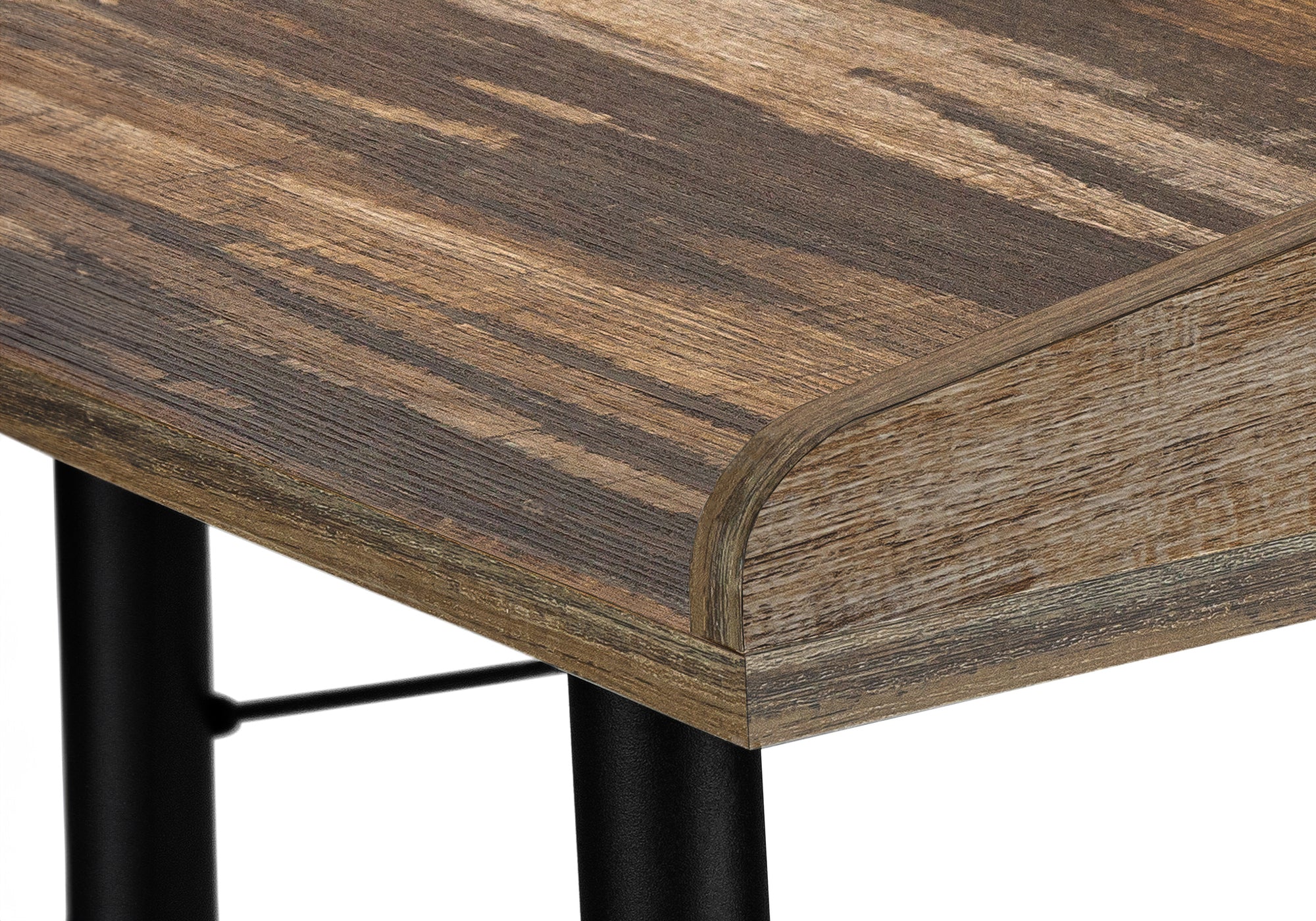 BUREAU D'ORDINATEUR - 48"L / BOIS DE RÉCUPÉRATION BRUN / MÉTAL NOIR  Meuble Mtl )