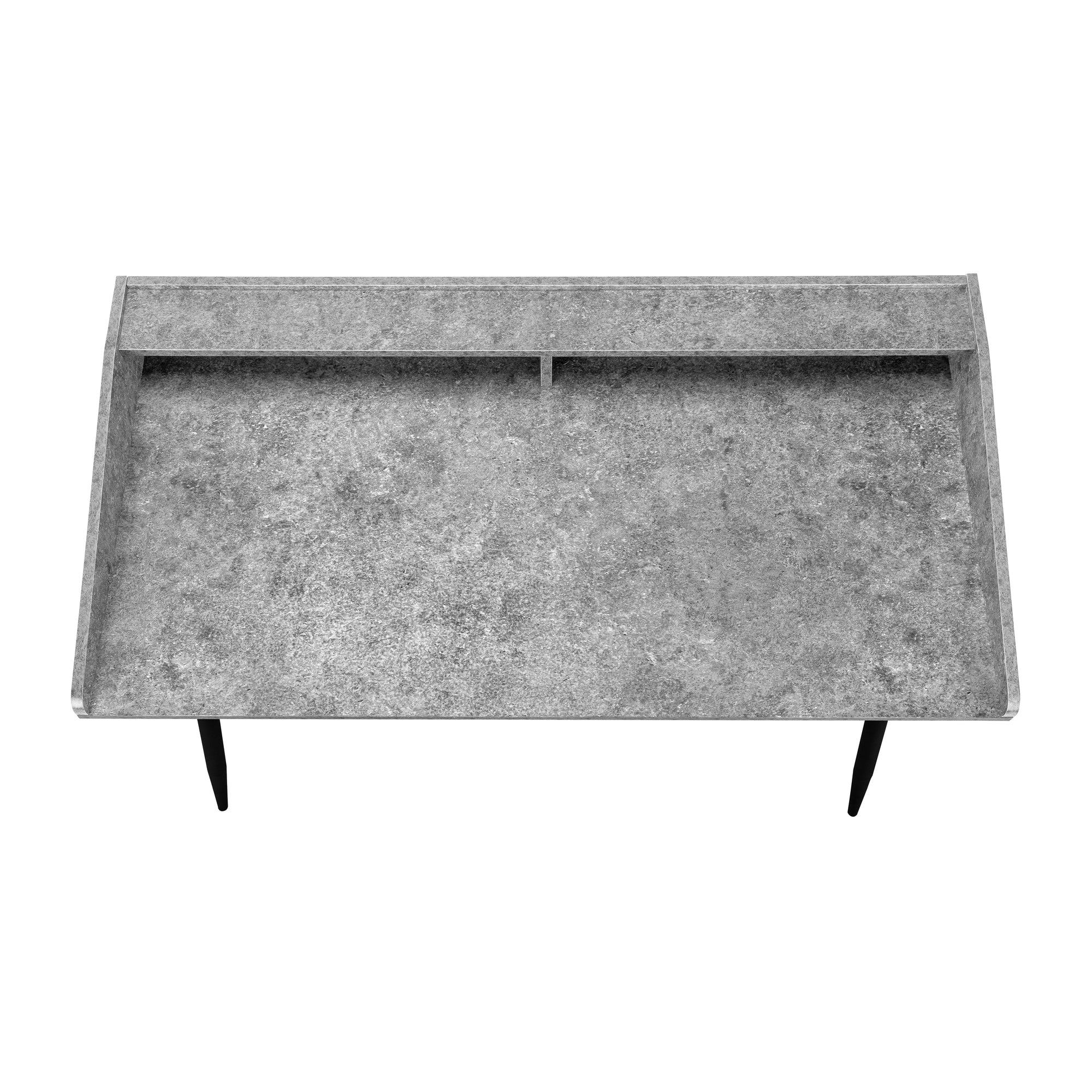 BUREAU D'ORDINATEUR - 48"L / SIMILI PIERRE GRIS / METAL NOIR ( Meuble Mtl )