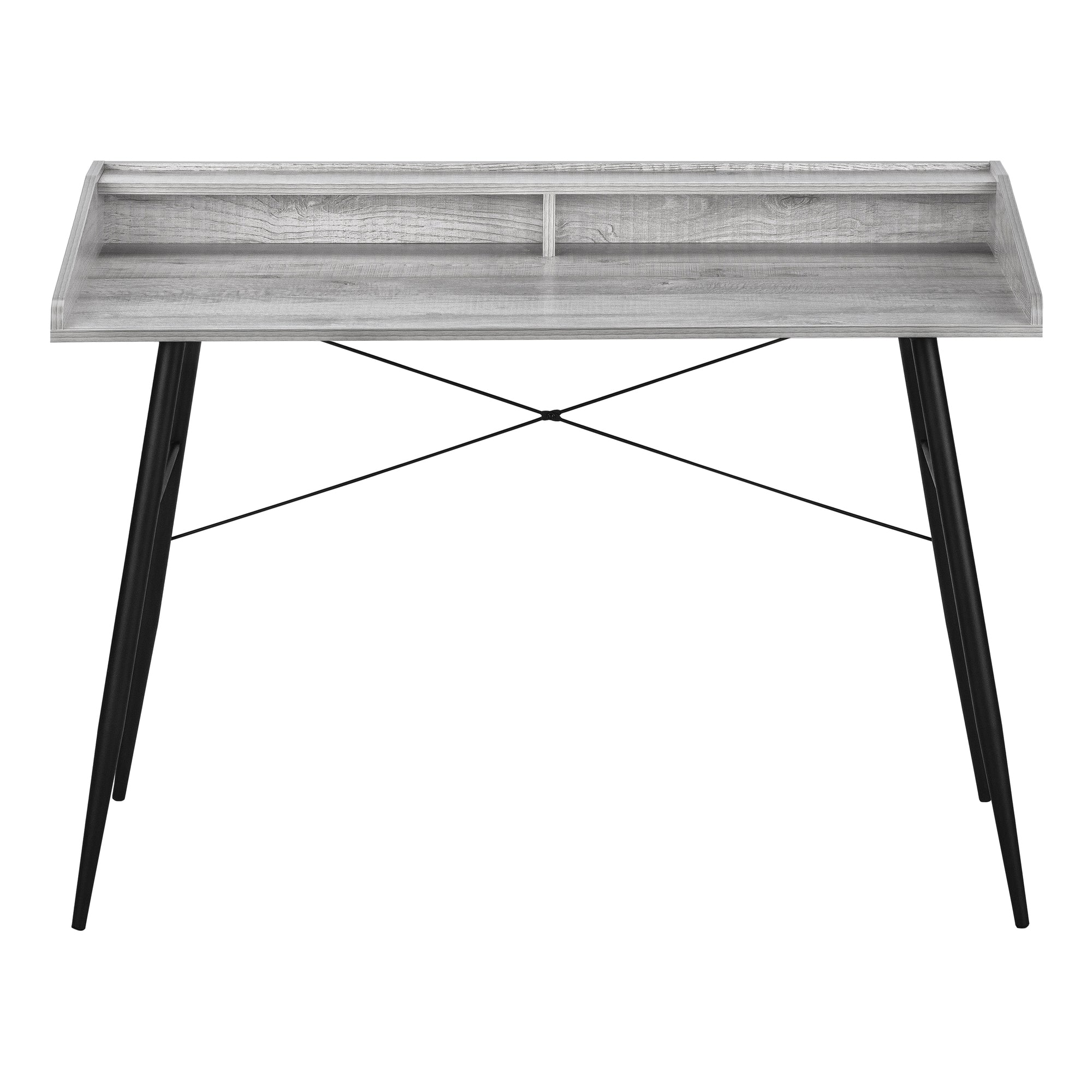 BUREAU D'ORDINATEUR - 48"L / GRIS / METAL NOIR ( Meuble Mtl )