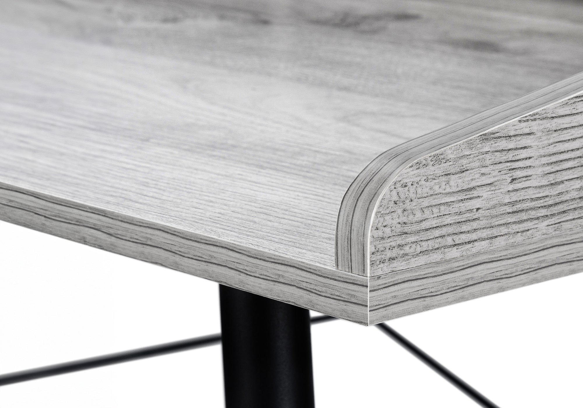 BUREAU D'ORDINATEUR - 48"L / GRIS / METAL NOIR ( Meuble Mtl )