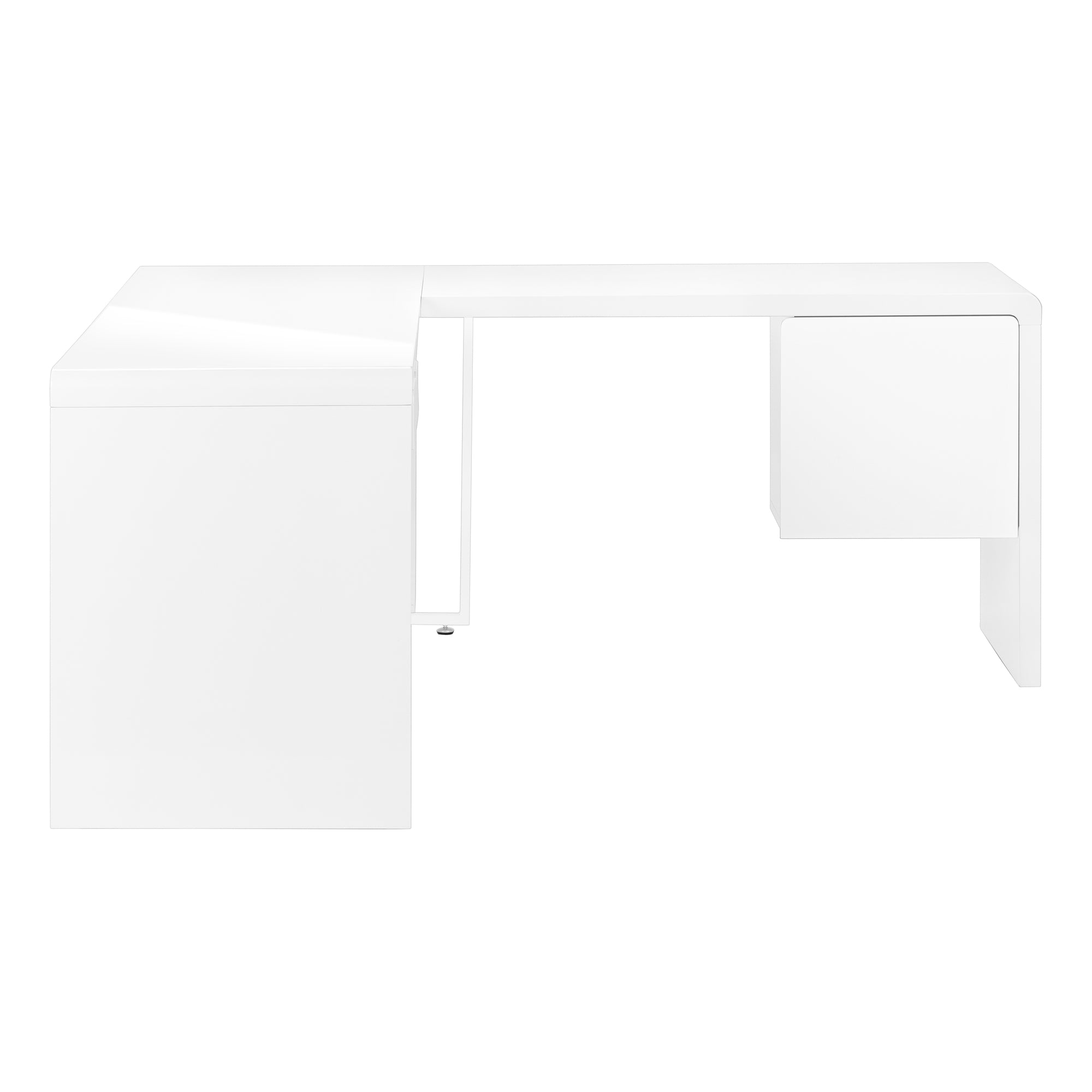 BUREAU D'ORDINATEUR - 72"L / BLANC TRÈS BRILLANT GAUCHE/DROIT FACE ( Meuble Mtl ) 