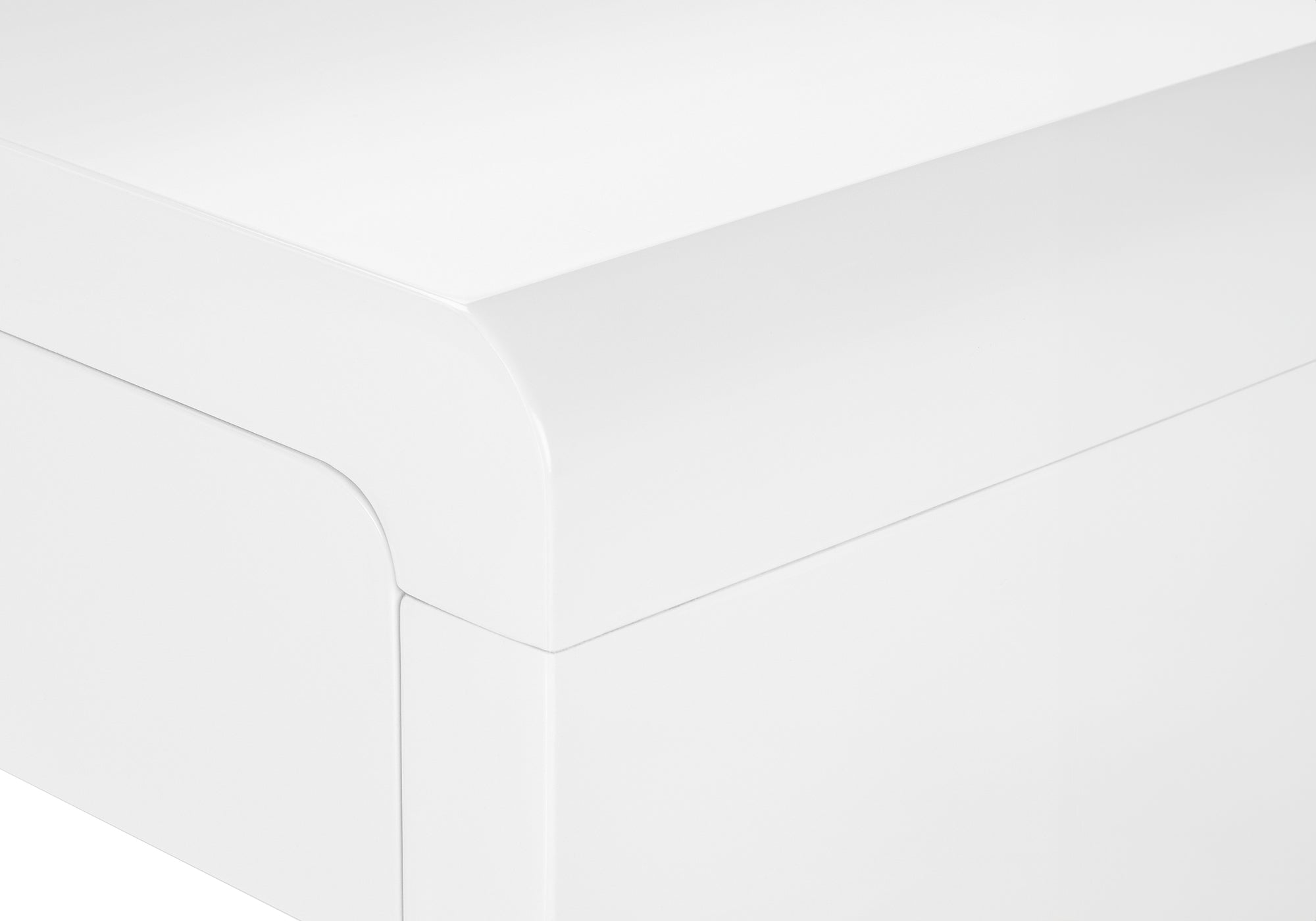 BUREAU D'ORDINATEUR - 72"L / BLANC TRÈS BRILLANT GAUCHE/DROIT FACE ( Meuble Mtl ) 