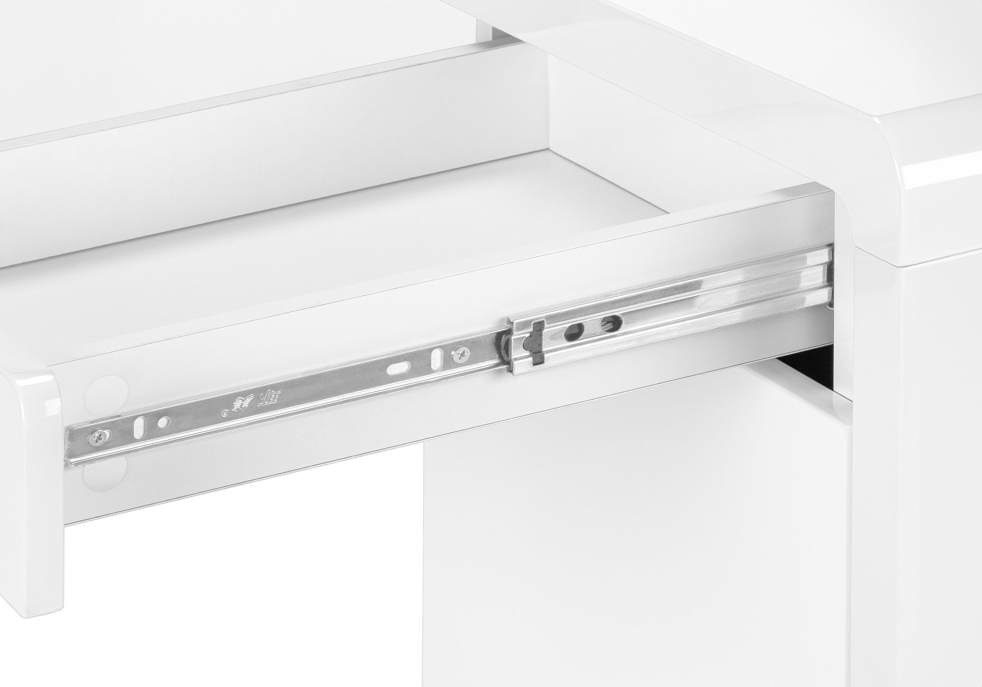 BUREAU D'ORDINATEUR - 72"L / BLANC TRÈS BRILLANT GAUCHE/DROIT FACE ( Meuble Mtl ) 