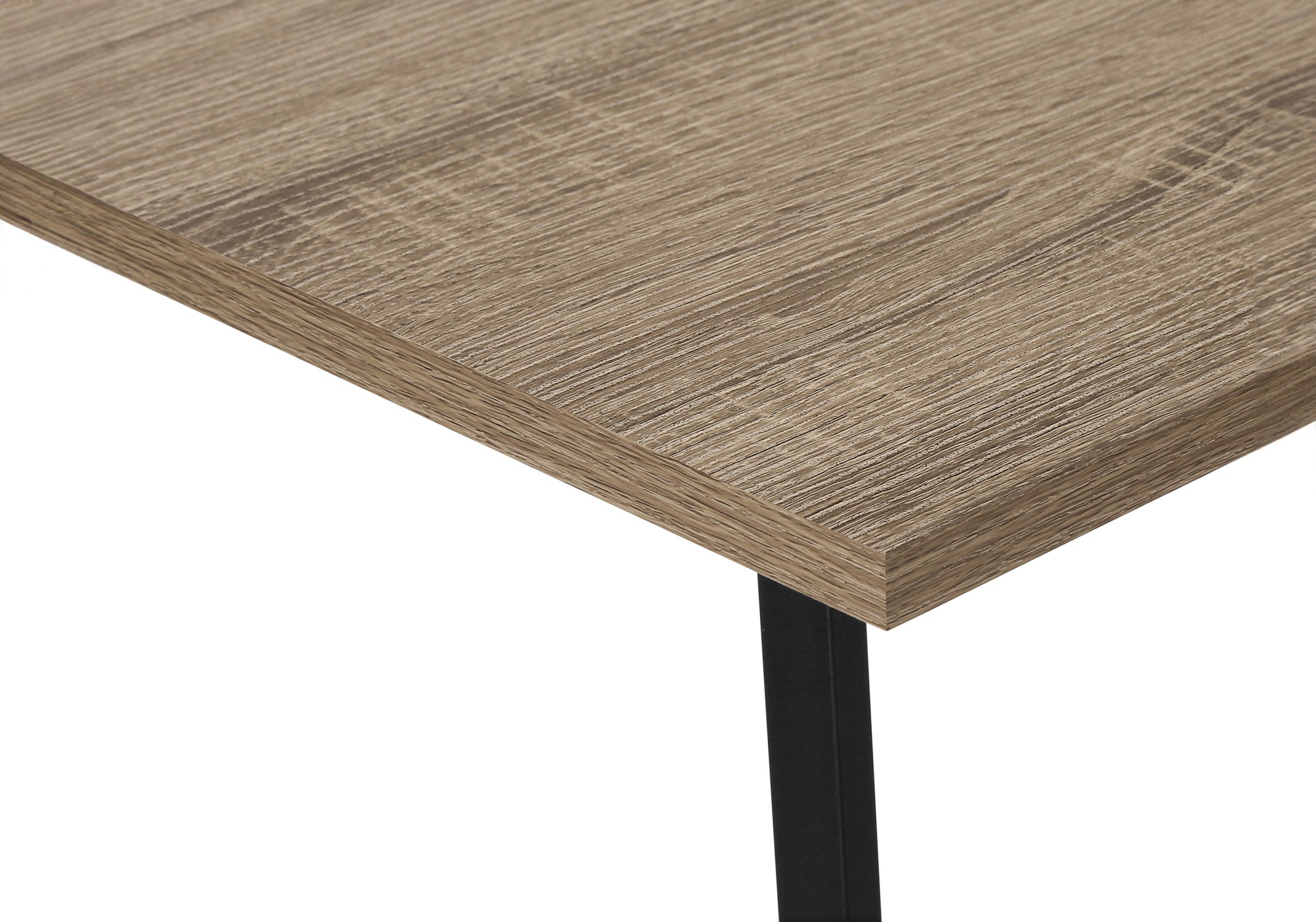 BUREAU D'ORDINATEUR - 48"L / DESSUS TAUPE FONCE / COIN METAL NOIR ( Meuble Mtl ) 