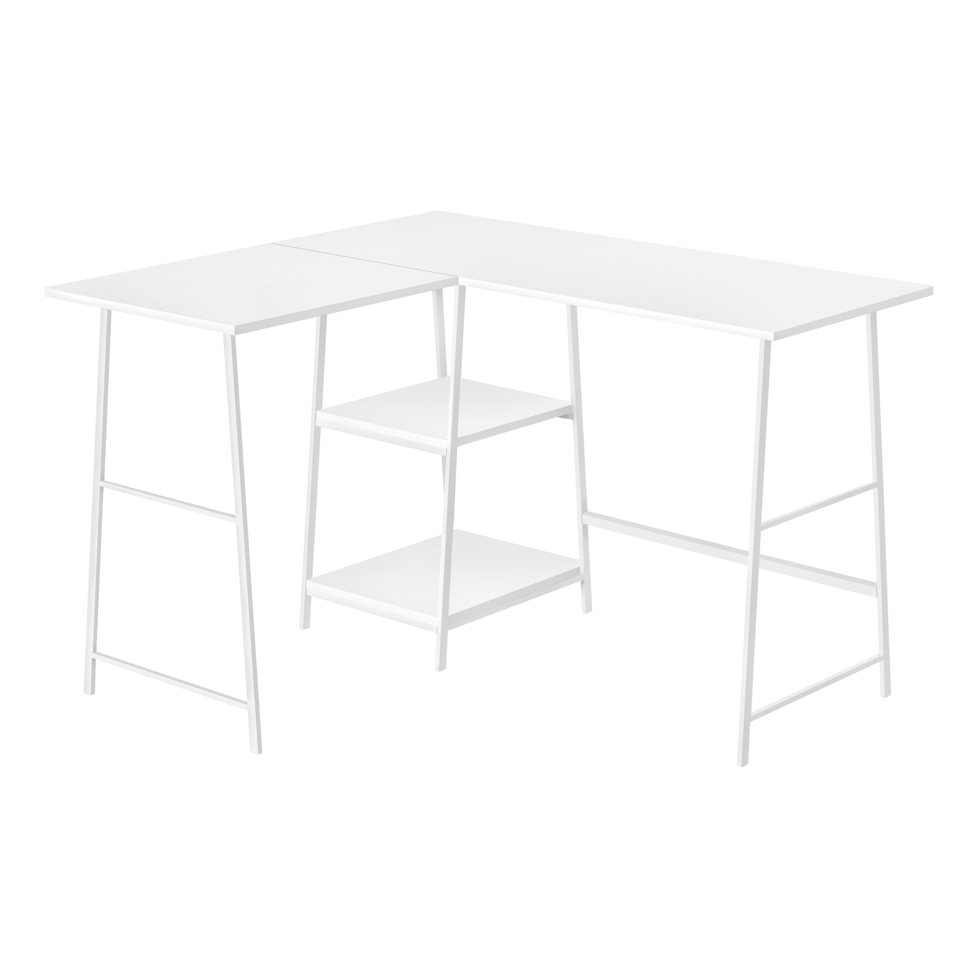 BUREAU D'ORDINATEUR - 48"L / DESSUS BLANC / COIN METAL BLANC ( Meuble Mtl )