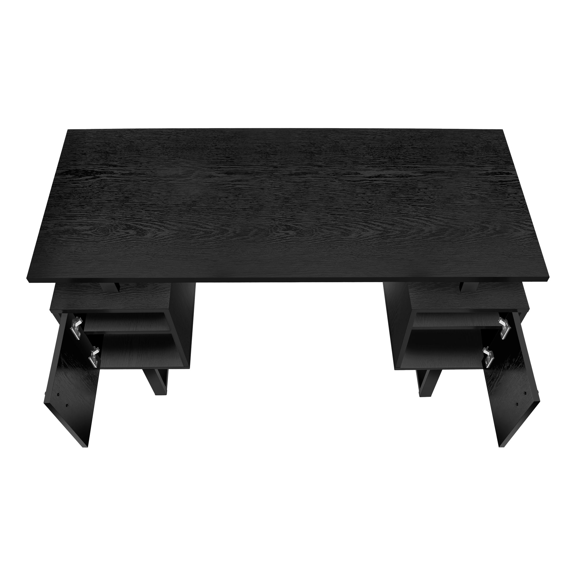BUREAU D'ORDINATEUR - 48"L / CHÊNE NOIR / MÉTAL NOIR