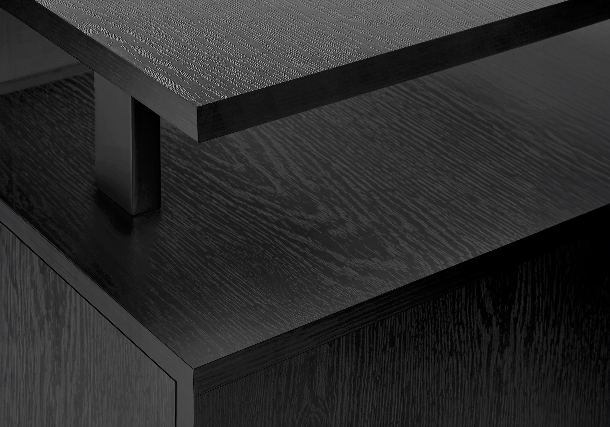 BUREAU D'ORDINATEUR - 48"L / CHÊNE NOIR / MÉTAL NOIR