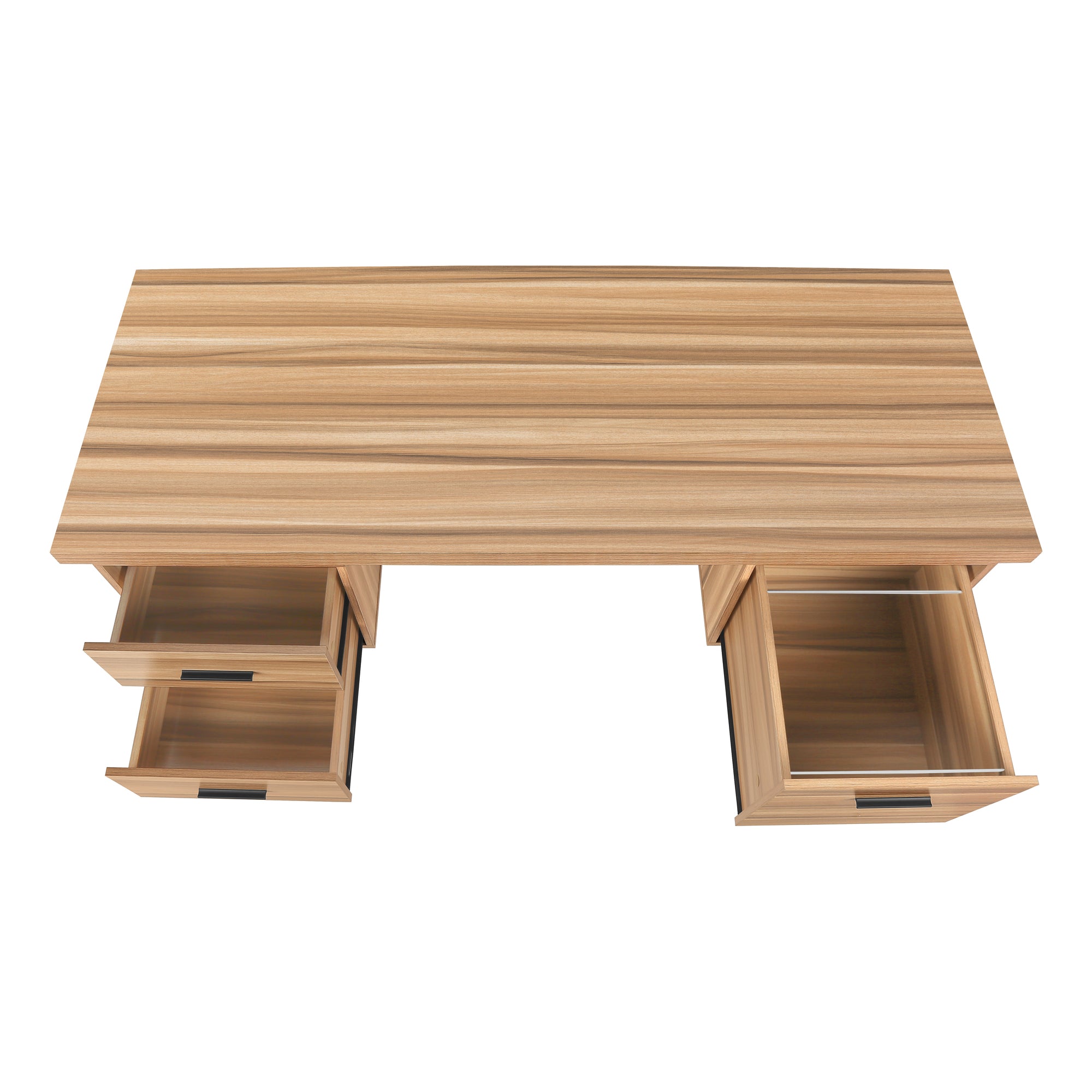 BUREAU D'ORDINATEUR - 60"L / BOIS DE RÉCUPÉRATION LÉGER / MÉTAL NOIR ( Meuble Mtl ) 