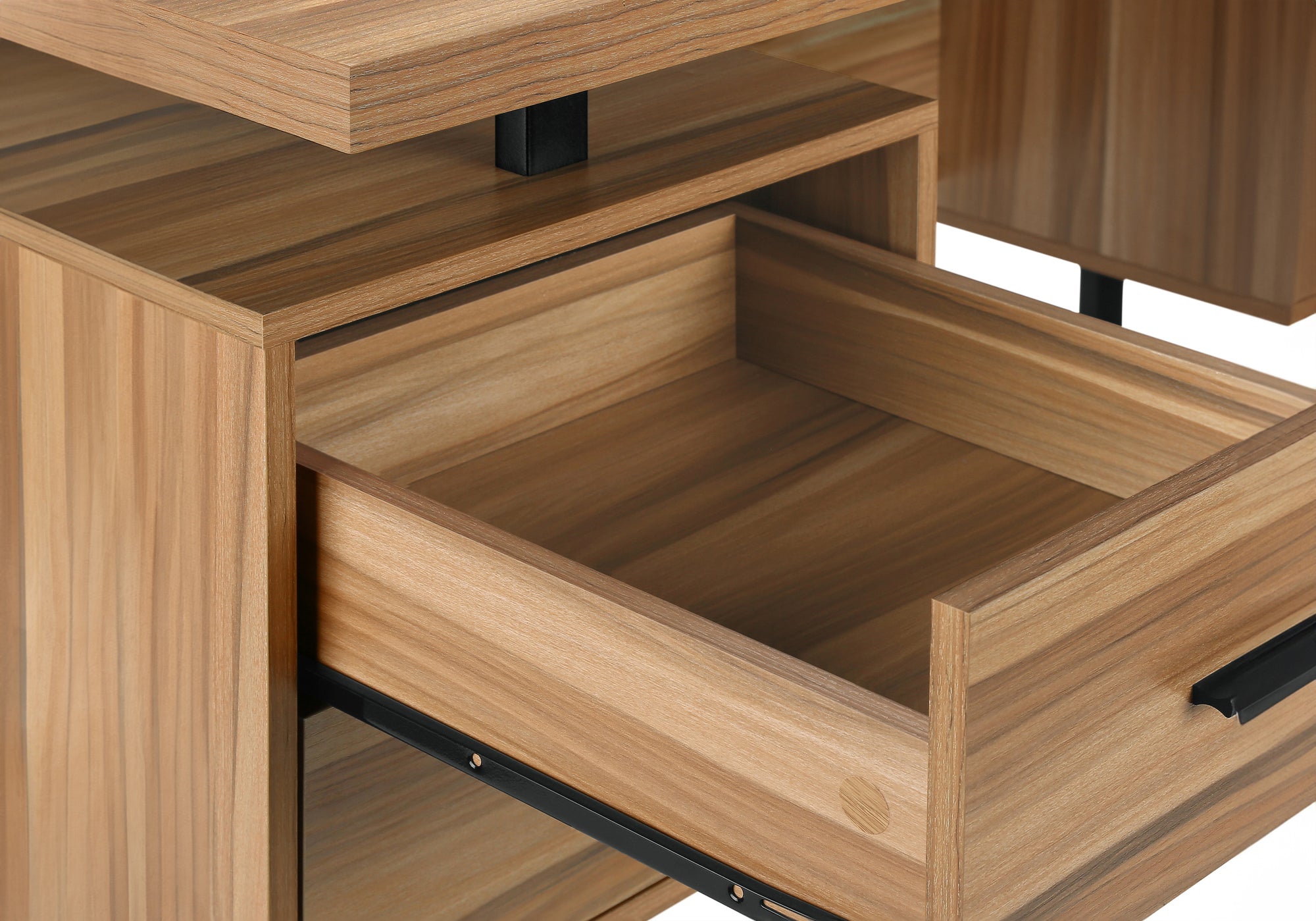 BUREAU D'ORDINATEUR - 60"L / BOIS DE RÉCUPÉRATION LÉGER / MÉTAL NOIR ( Meuble Mtl ) 