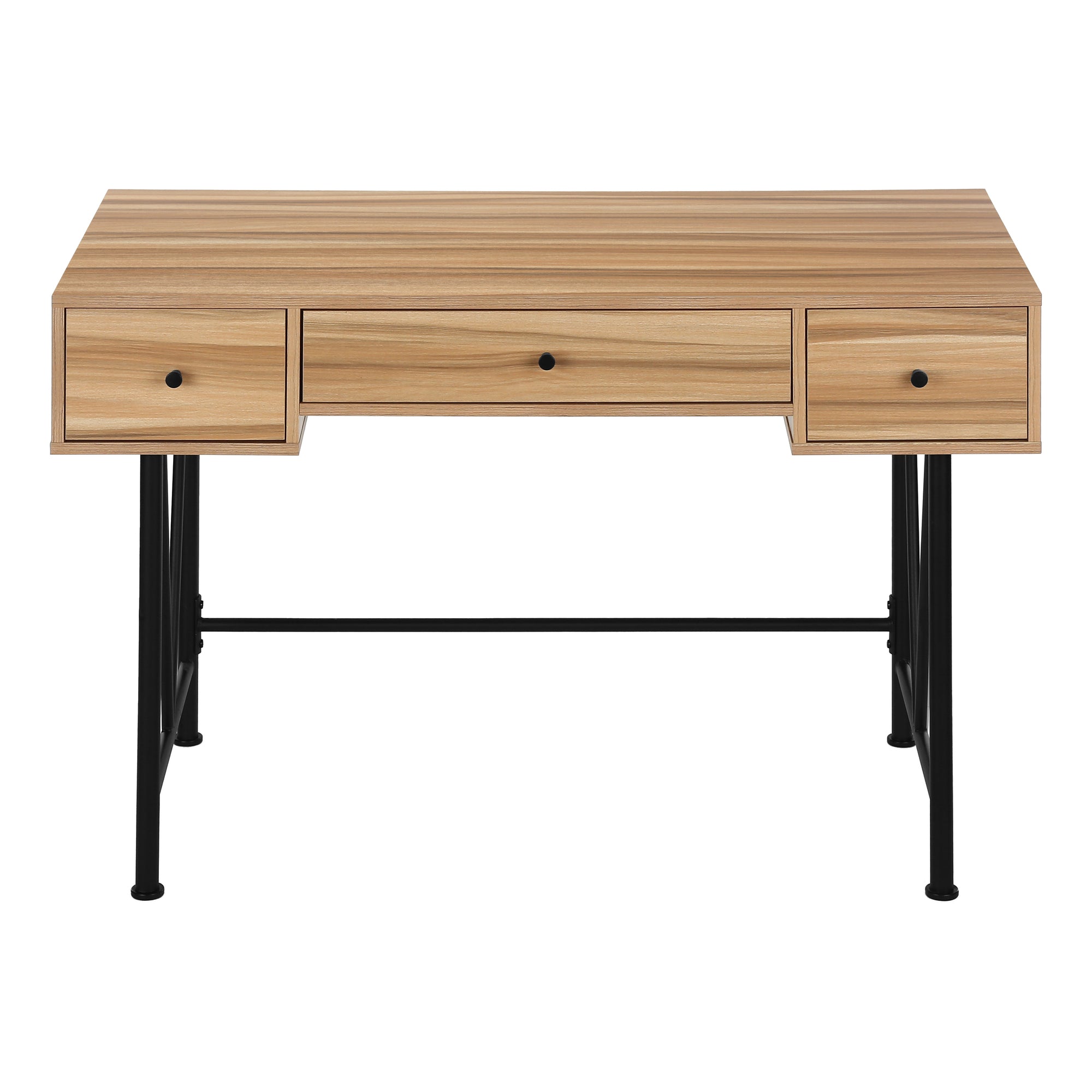 BUREAU D'ORDINATEUR - 48"L / BOIS DE RÉCUPÉRATION LÉGER / MÉTAL NOIR ( Meuble Mtl ) 