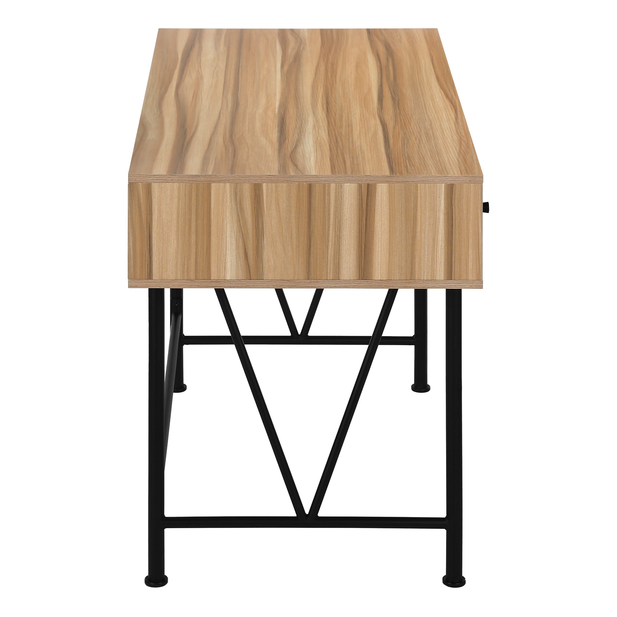 BUREAU D'ORDINATEUR - 48"L / BOIS DE RÉCUPÉRATION LÉGER / MÉTAL NOIR ( Meuble Mtl ) 