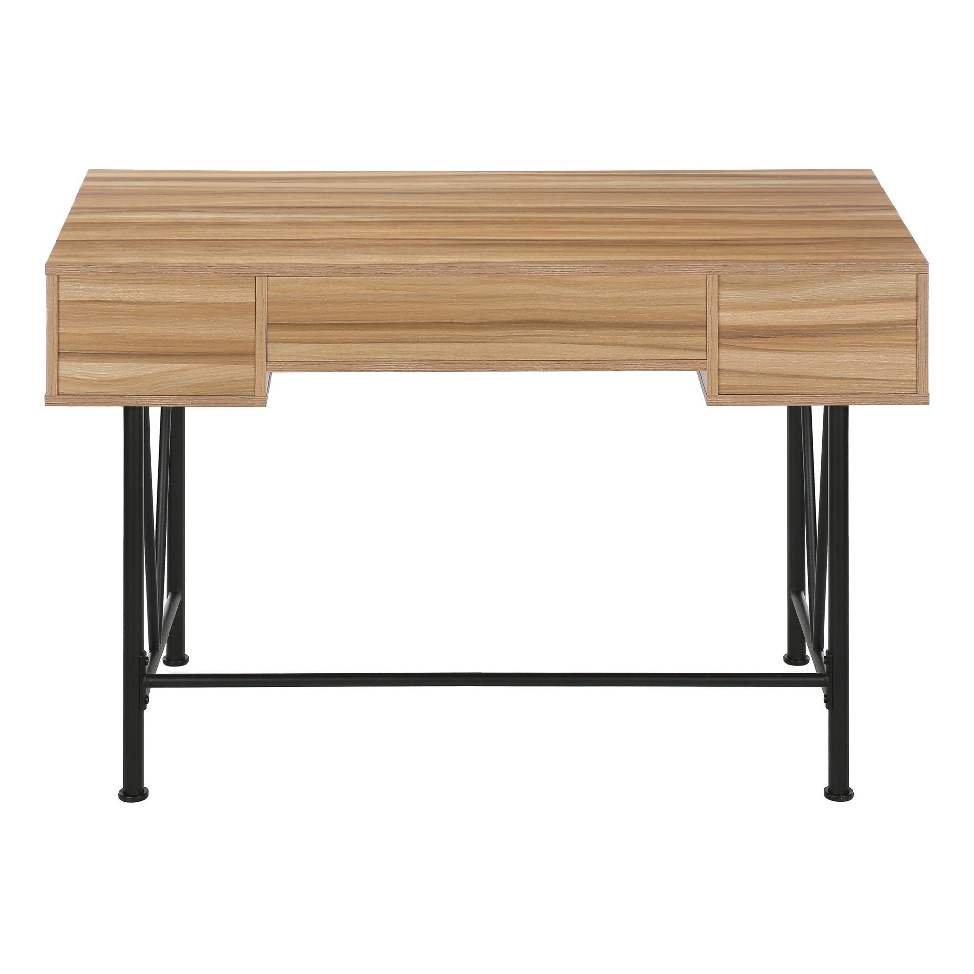 BUREAU D'ORDINATEUR - 48"L / BOIS DE RÉCUPÉRATION LÉGER / MÉTAL NOIR ( Meuble Mtl ) 