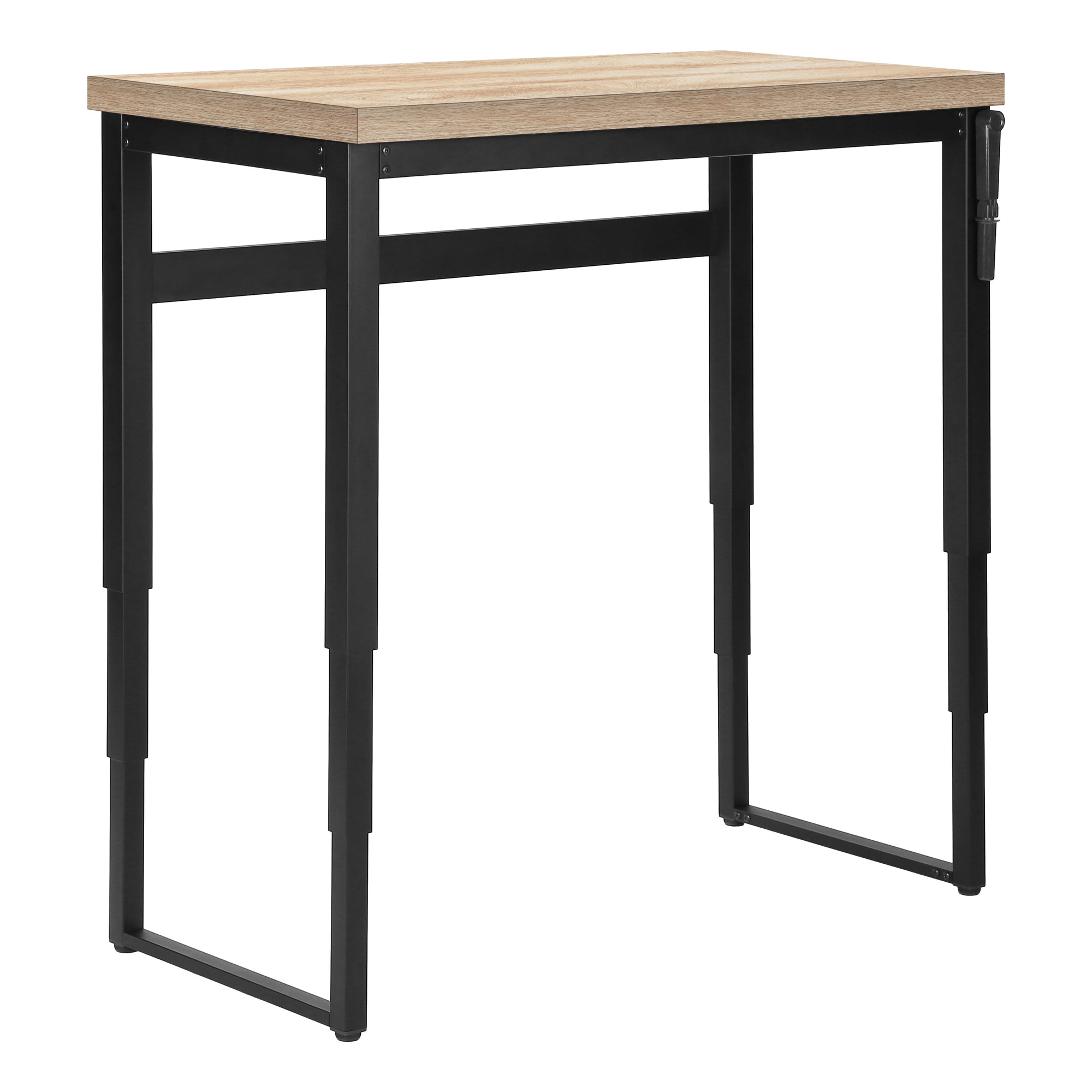 BUREAU D'ORDINATEUR - 48"L / NATUREL / HAUTEUR AJUSTABLE / METAL NOIR ( Meuble Mtl ) 