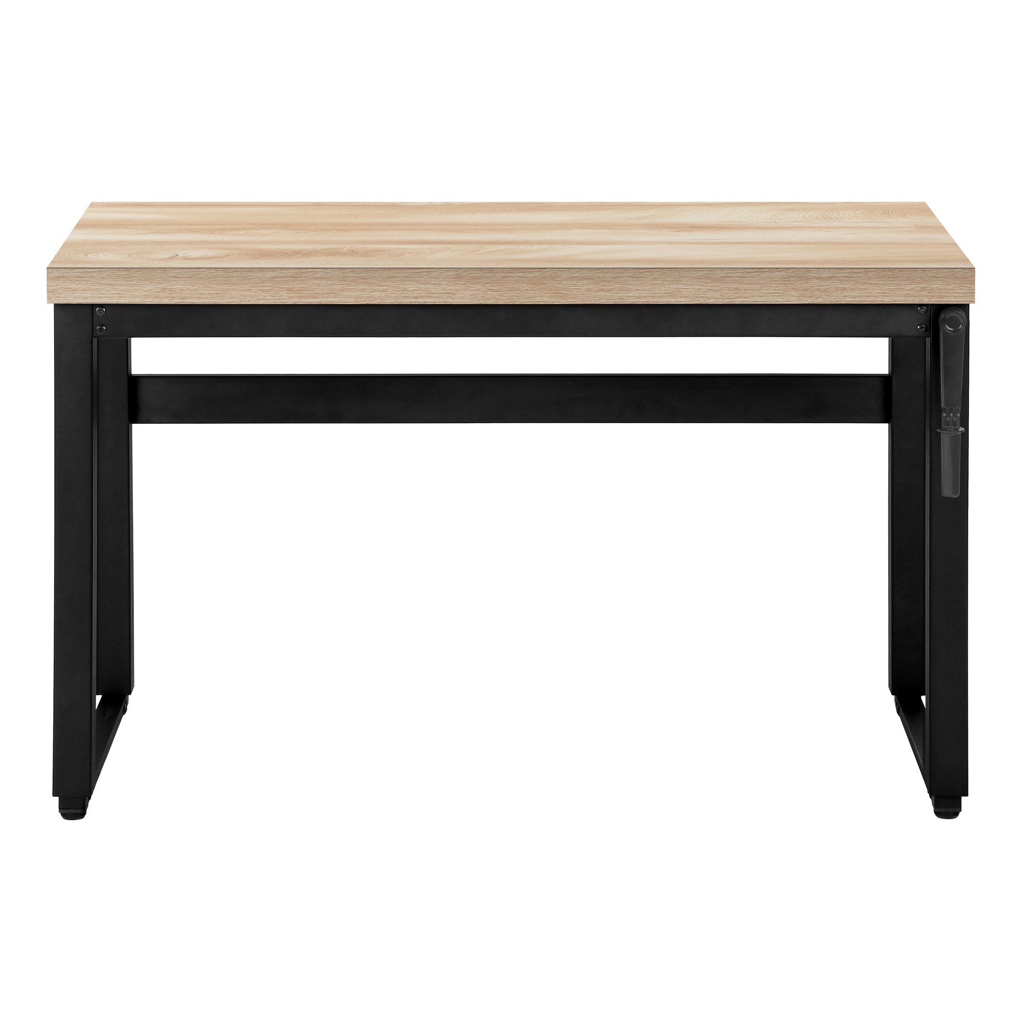 BUREAU D'ORDINATEUR - 48"L / NATUREL / HAUTEUR AJUSTABLE / METAL NOIR ( Meuble Mtl ) 