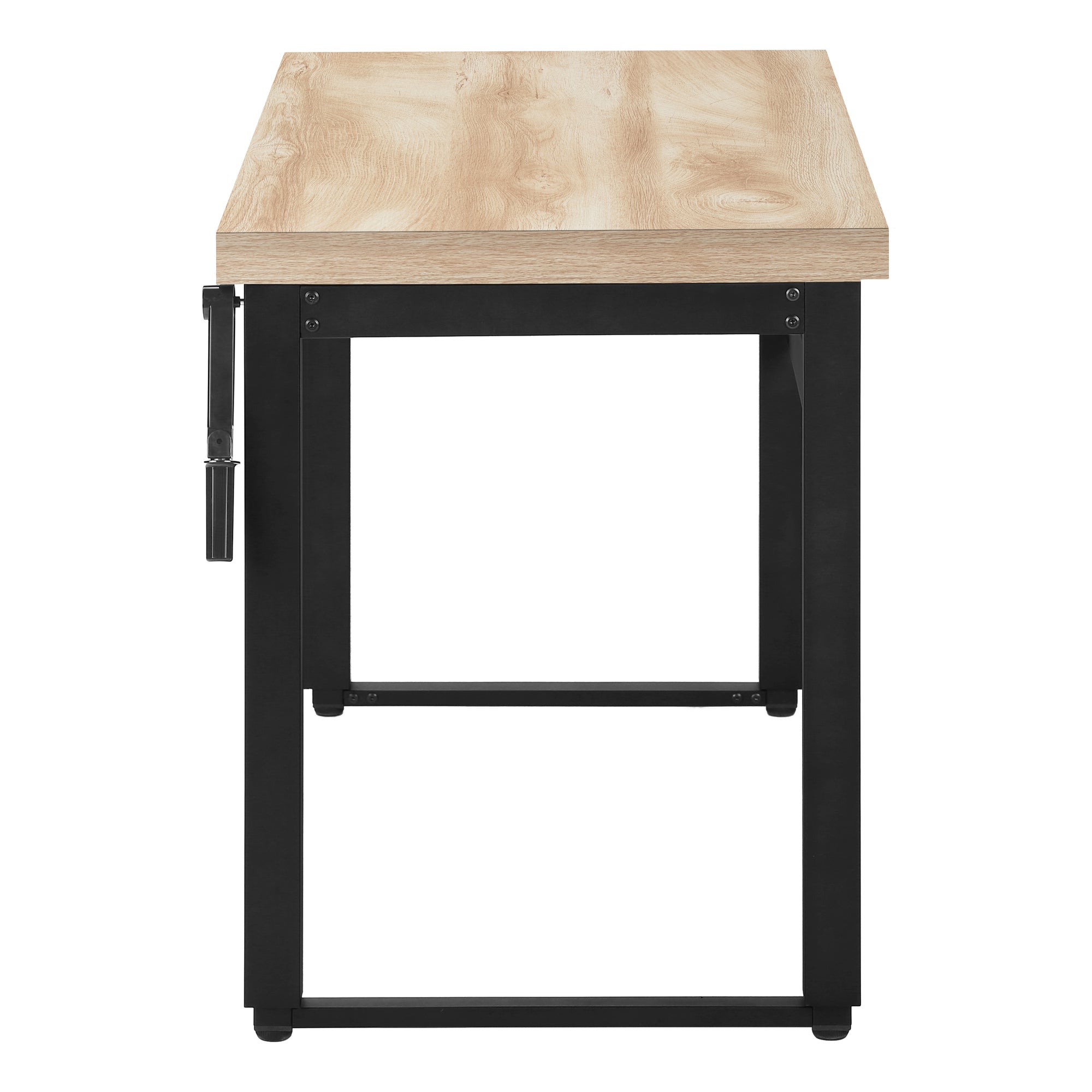 BUREAU D'ORDINATEUR - 48"L / NATUREL / HAUTEUR AJUSTABLE / METAL NOIR ( Meuble Mtl ) 