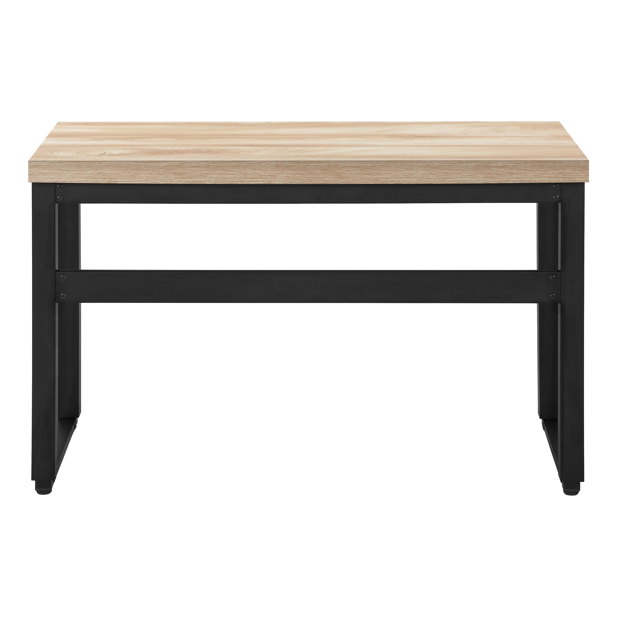 BUREAU D'ORDINATEUR - 48"L / NATUREL / HAUTEUR AJUSTABLE / METAL NOIR ( Meuble Mtl ) 