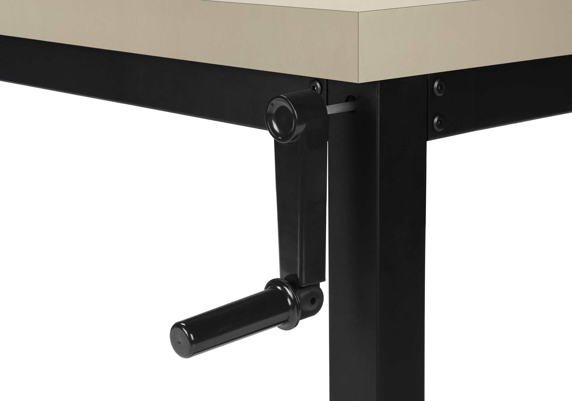 BUREAU D'ORDINATEUR - 48"L / TAUPE MODERNE / HAUTEUR AJUSTABLE / NOIR ( Meuble Mtl ) 