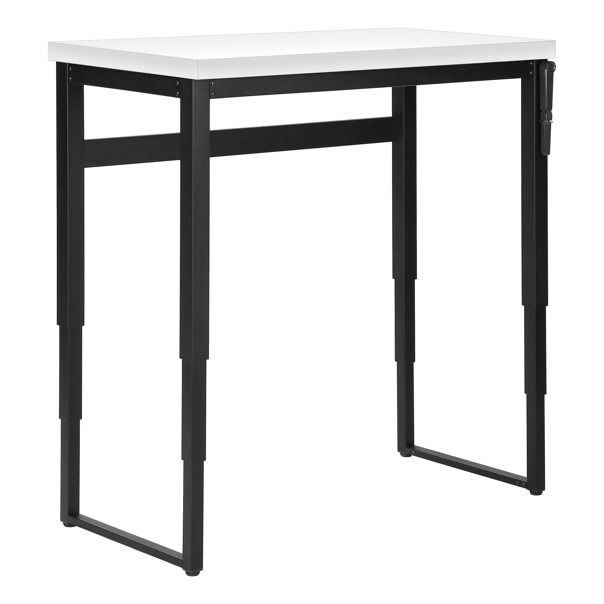 BUREAU D'ORDINATEUR - 48"L / BLANC / HAUTEUR AJUSTABLE/ METAL NOIR ( Meuble Mtl ) 
