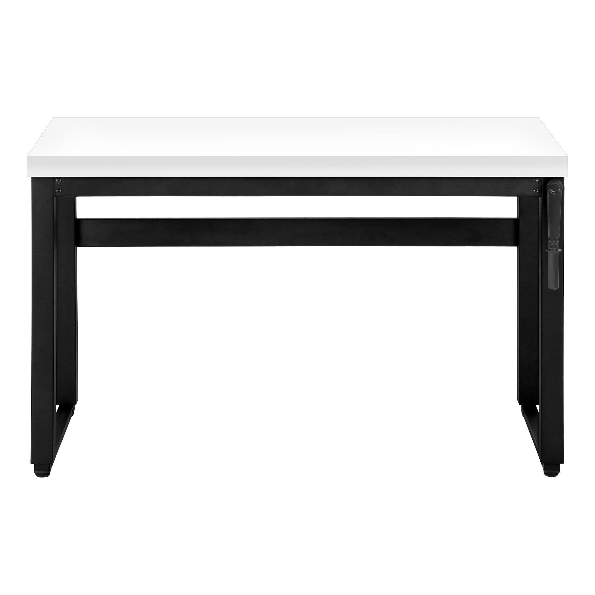 BUREAU D'ORDINATEUR - 48"L / BLANC / HAUTEUR AJUSTABLE/ METAL NOIR ( Meuble Mtl ) 