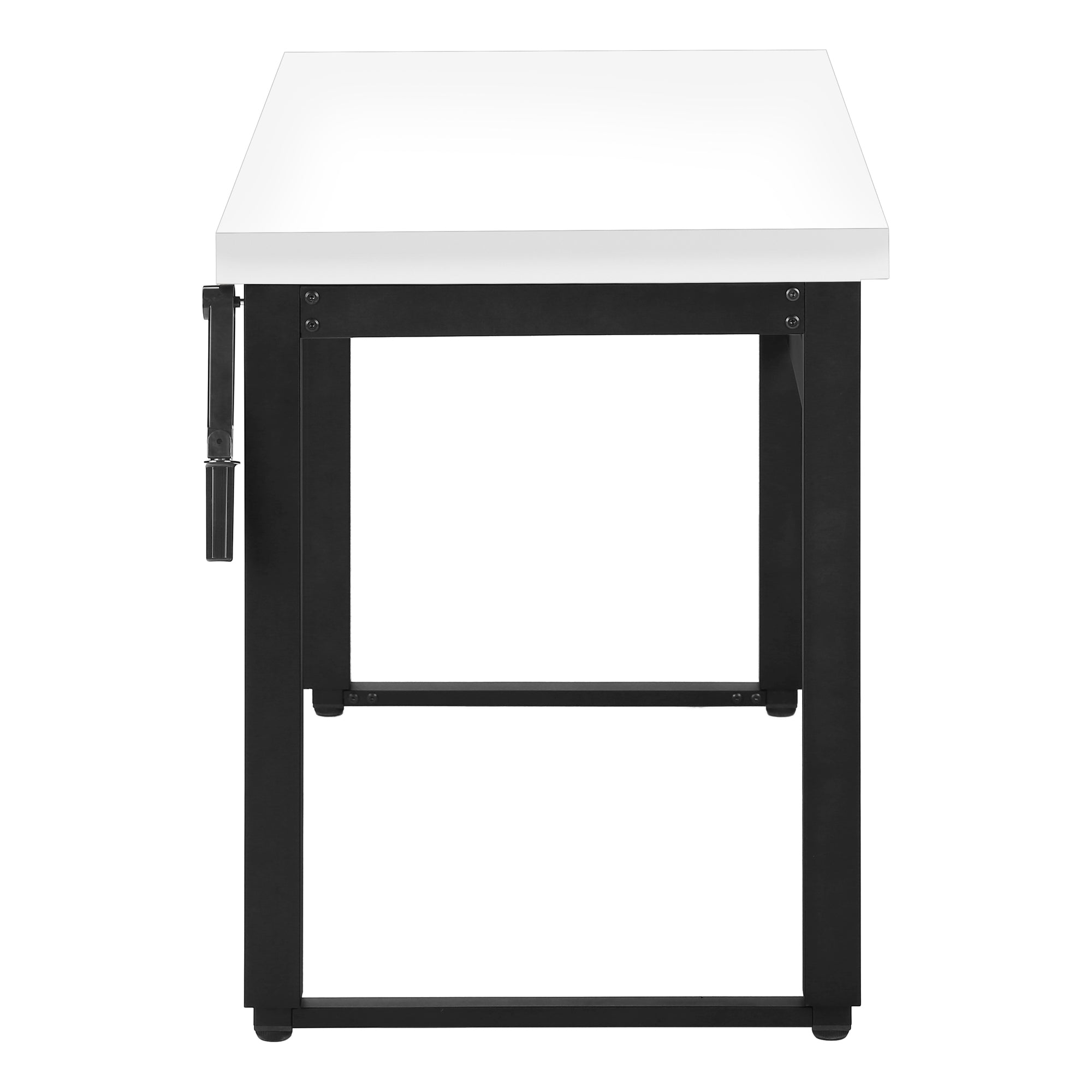 BUREAU D'ORDINATEUR - 48"L / BLANC / HAUTEUR AJUSTABLE/ METAL NOIR ( Meuble Mtl ) 