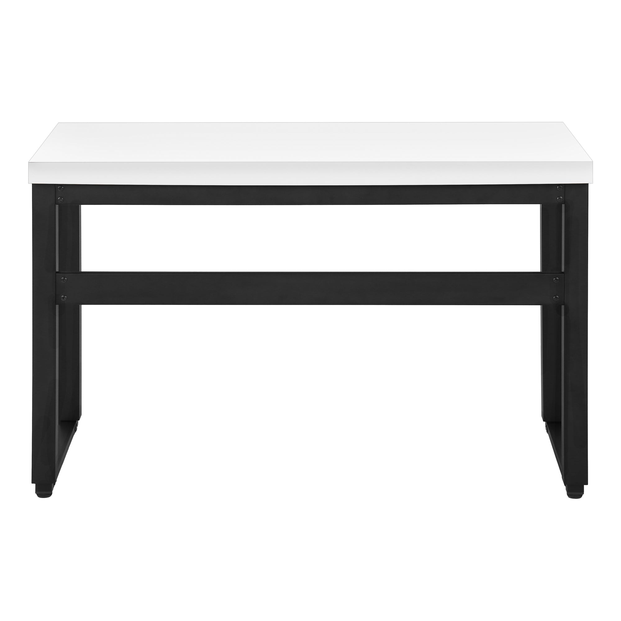 BUREAU D'ORDINATEUR - 48"L / BLANC / HAUTEUR AJUSTABLE/ METAL NOIR ( Meuble Mtl ) 
