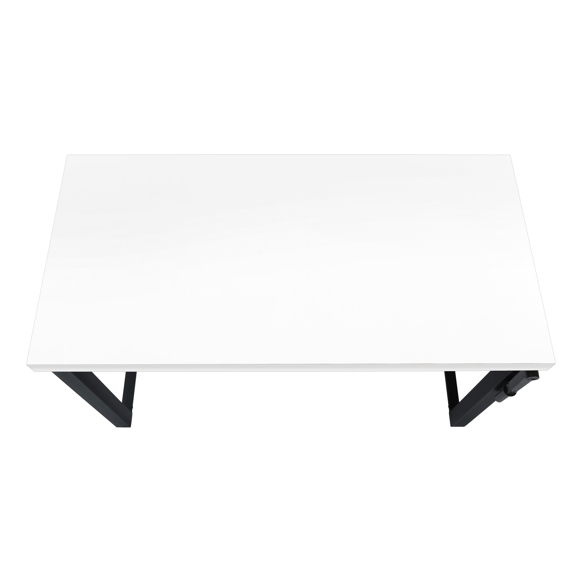 BUREAU D'ORDINATEUR - 48"L / BLANC / HAUTEUR AJUSTABLE/ METAL NOIR ( Meuble Mtl ) 