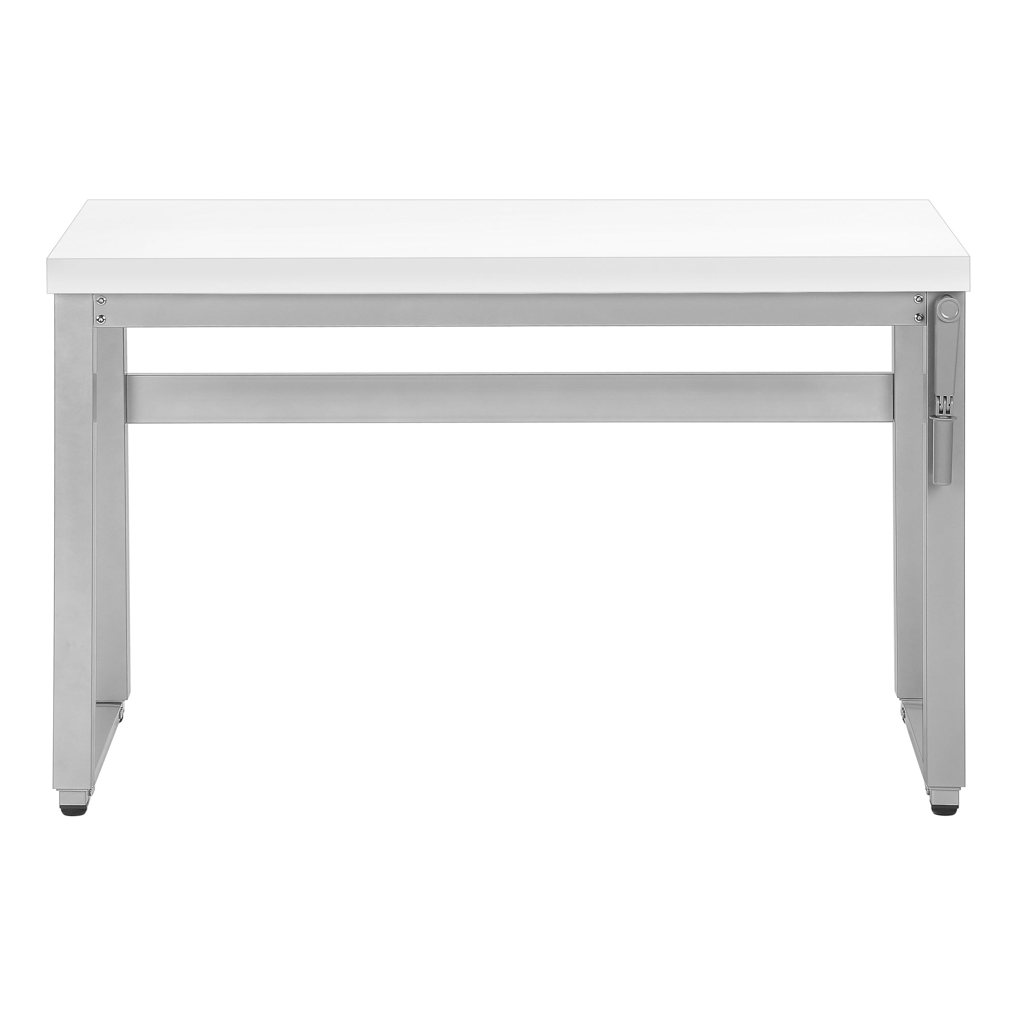 BUREAU D'ORDINATEUR - 48"L / BLANC / HAUTEUR AJUSTABLE/ METAL ARGENT ( Meuble Mtl ) 