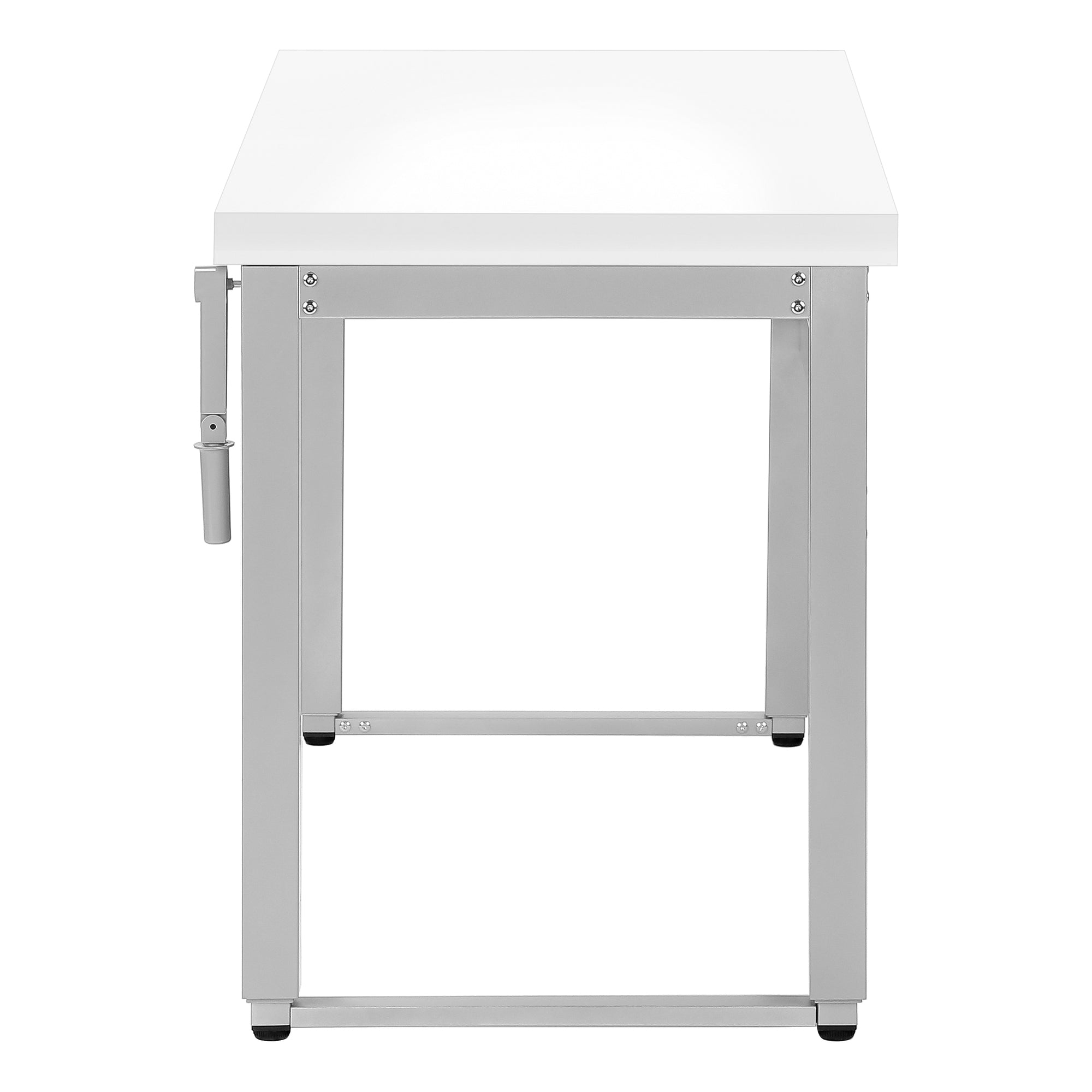 BUREAU D'ORDINATEUR - 48"L / BLANC / HAUTEUR AJUSTABLE/ METAL ARGENT ( Meuble Mtl ) 