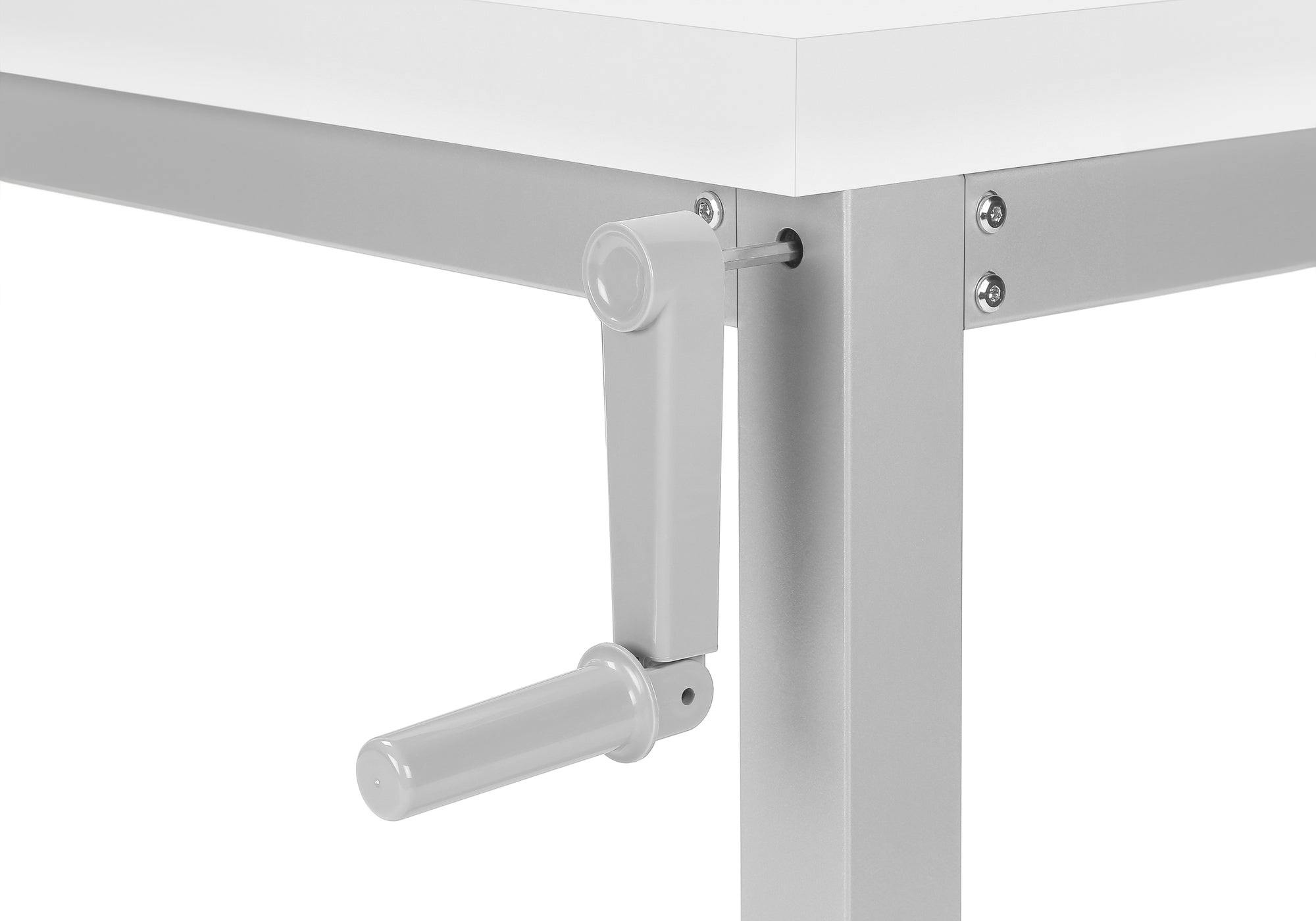 BUREAU D'ORDINATEUR - 48"L / BLANC / HAUTEUR AJUSTABLE/ METAL ARGENT ( Meuble Mtl ) 