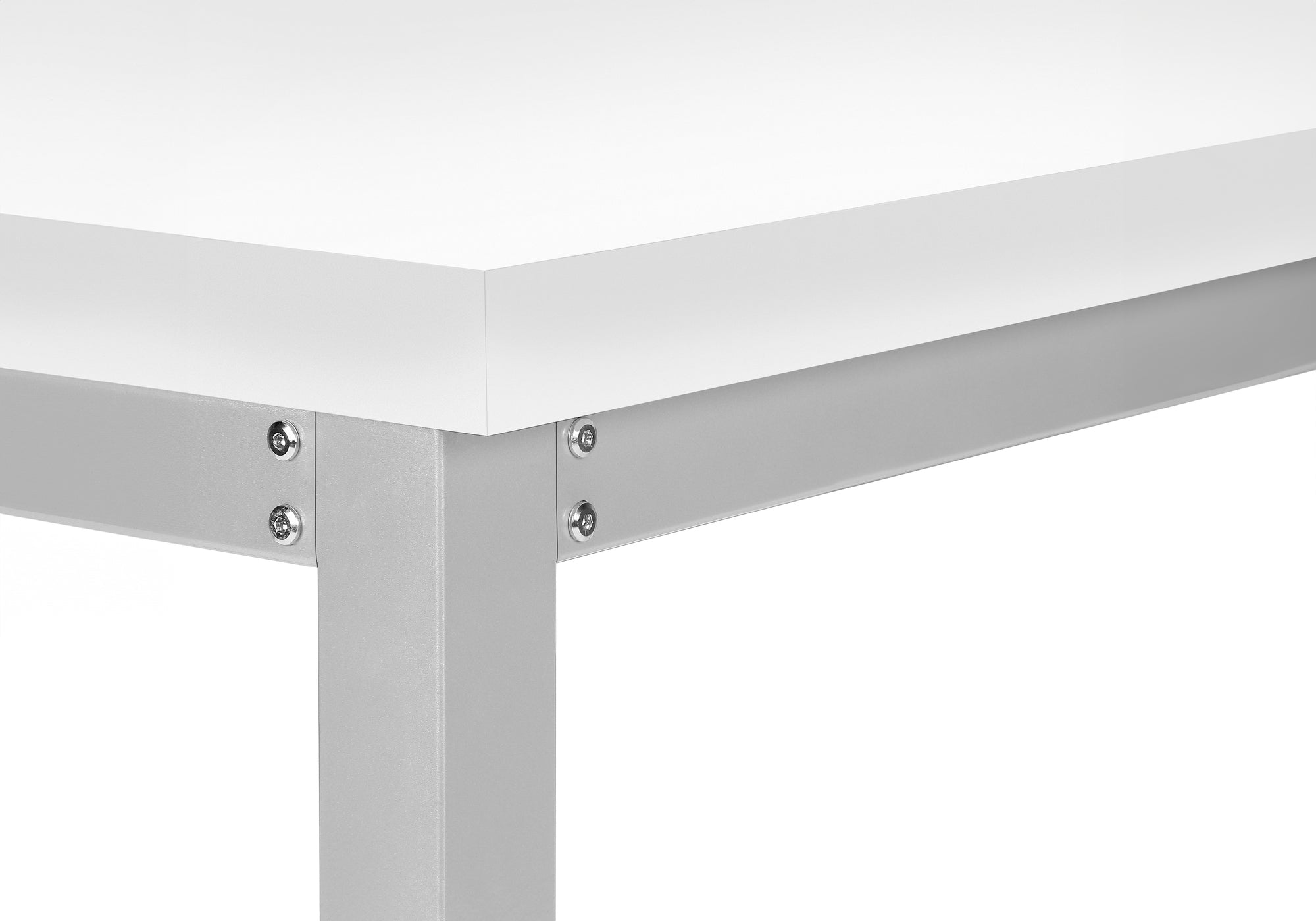 BUREAU D'ORDINATEUR - 48"L / BLANC / HAUTEUR AJUSTABLE/ METAL ARGENT ( Meuble Mtl ) 