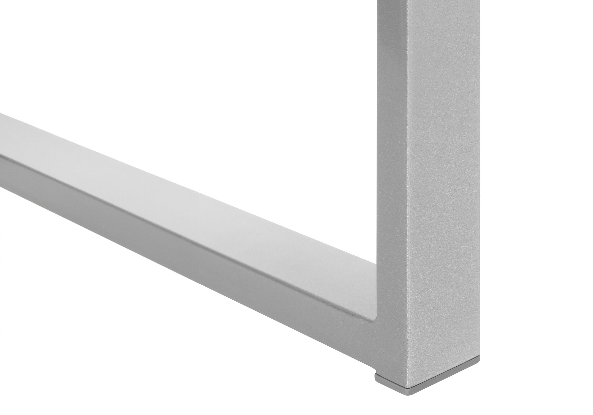 BUREAU D'ORDINATEUR - 58"L / BLANC / COIN METAL ARGENT ( Meuble Mtl ) 