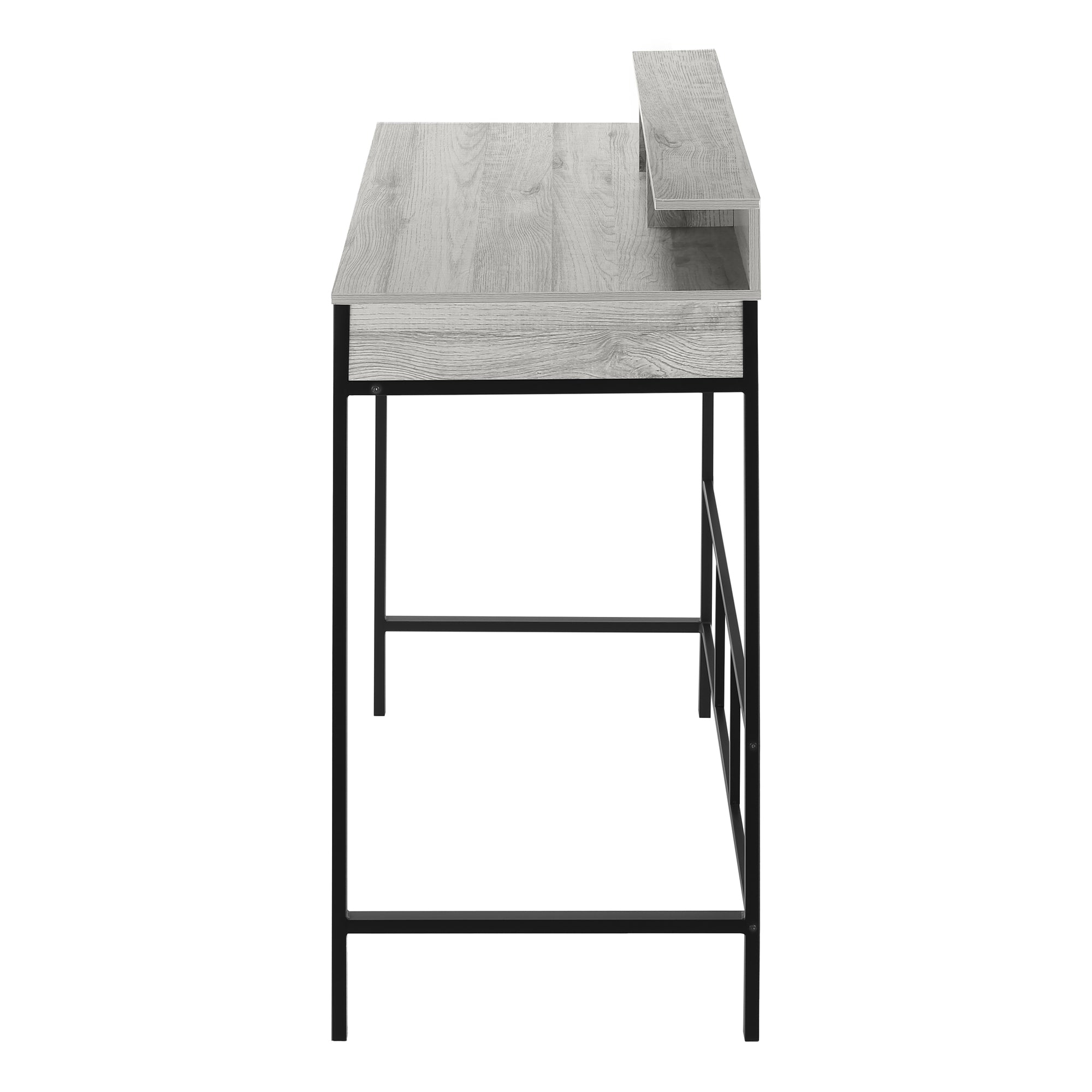 BUREAU D'ORDINATEUR - 48"L / GRIS / NOIR HAUTEUR DEBOUT ( Meuble Mtl ) 