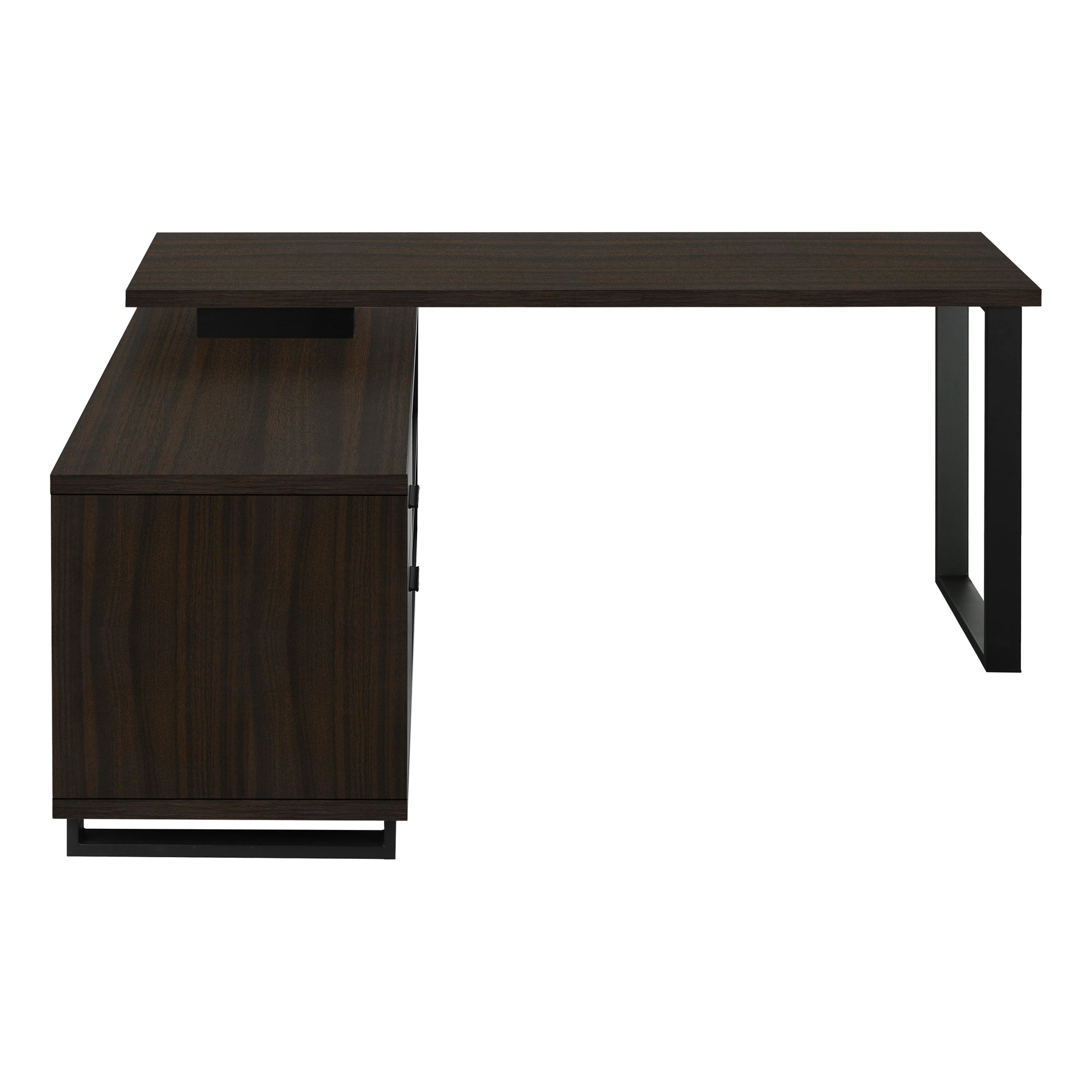 BUREAU D'ORDINATEUR - 72"L ESPRESSO / COIN EXÉCUTIF NOIR ( Meuble Mtl ) 