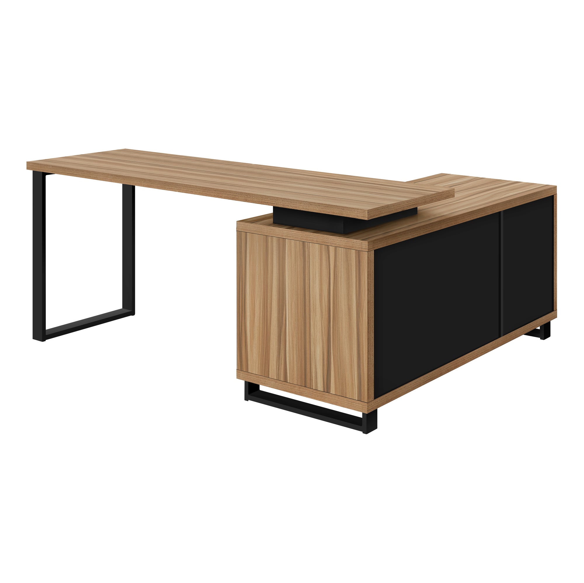 BUREAU D'ORDINATEUR - 72"L RÉCUPÉRÉ / COIN EXÉCUTIF NOIR ( Meuble Mtl ) 