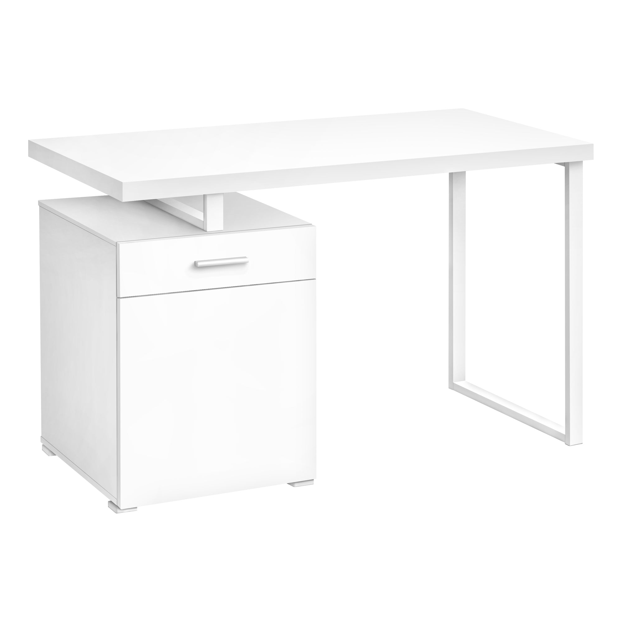 BUREAU D'ORDINATEUR - 48"L / BLANC ORIENTATION GAUCHE OU DROITE ( Meuble Mtl )