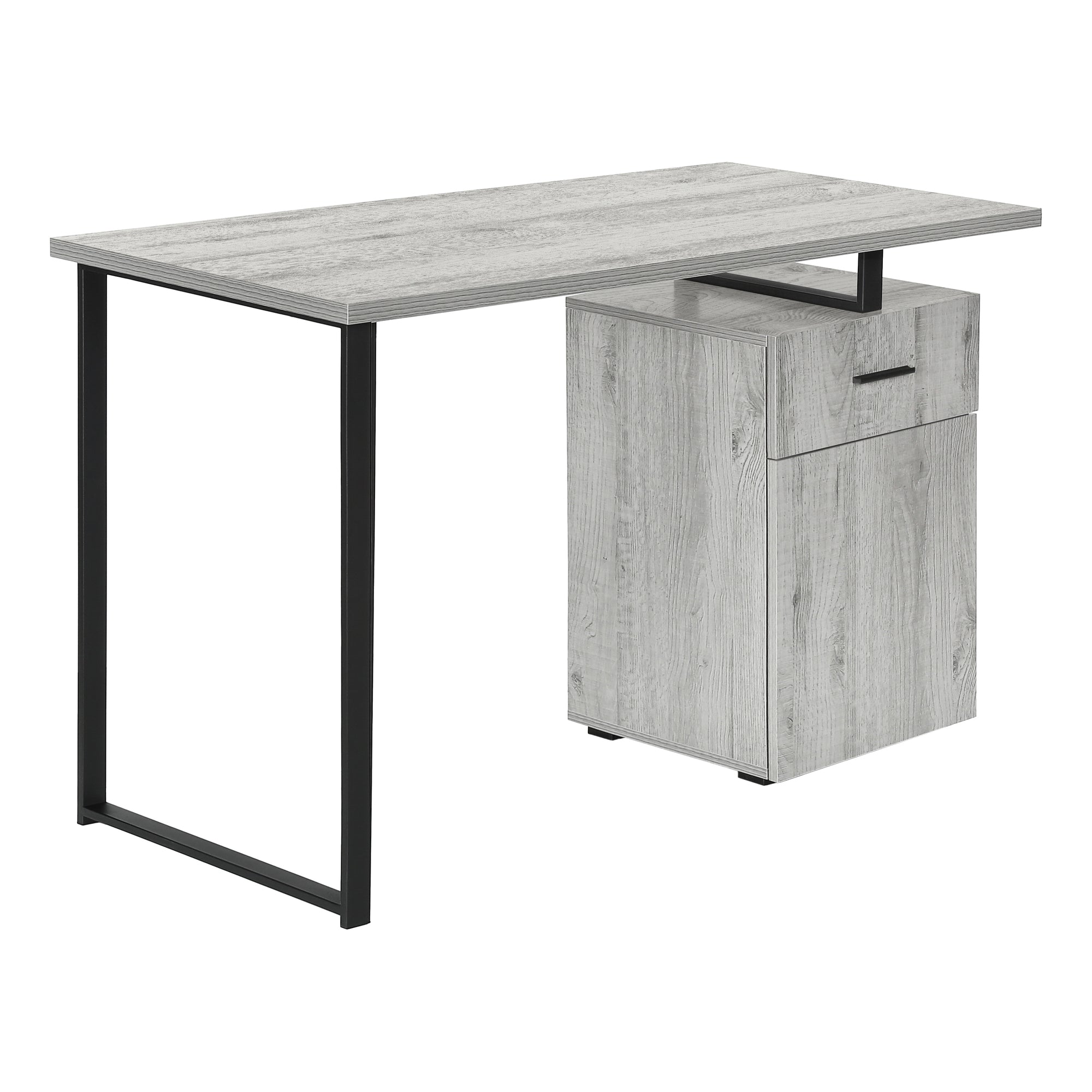 BUREAU D'ORDINATEUR - 48"L / GRIS ORIENTATION GAUCHE OU DROITE 