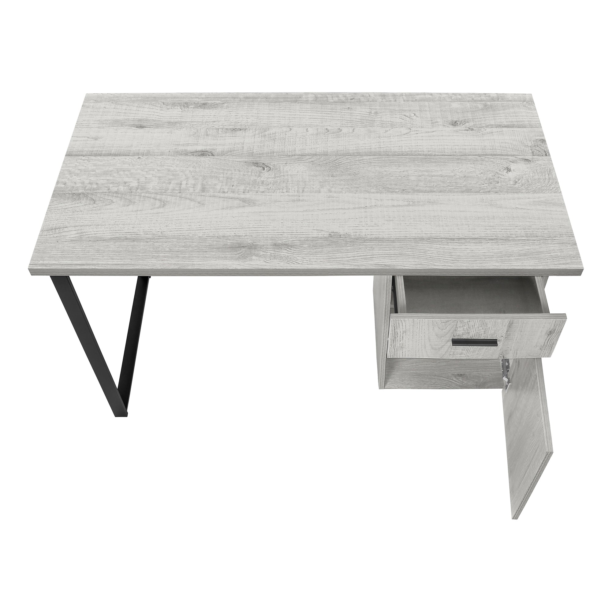 BUREAU D'ORDINATEUR - 48"L / GRIS ORIENTATION GAUCHE OU DROITE 