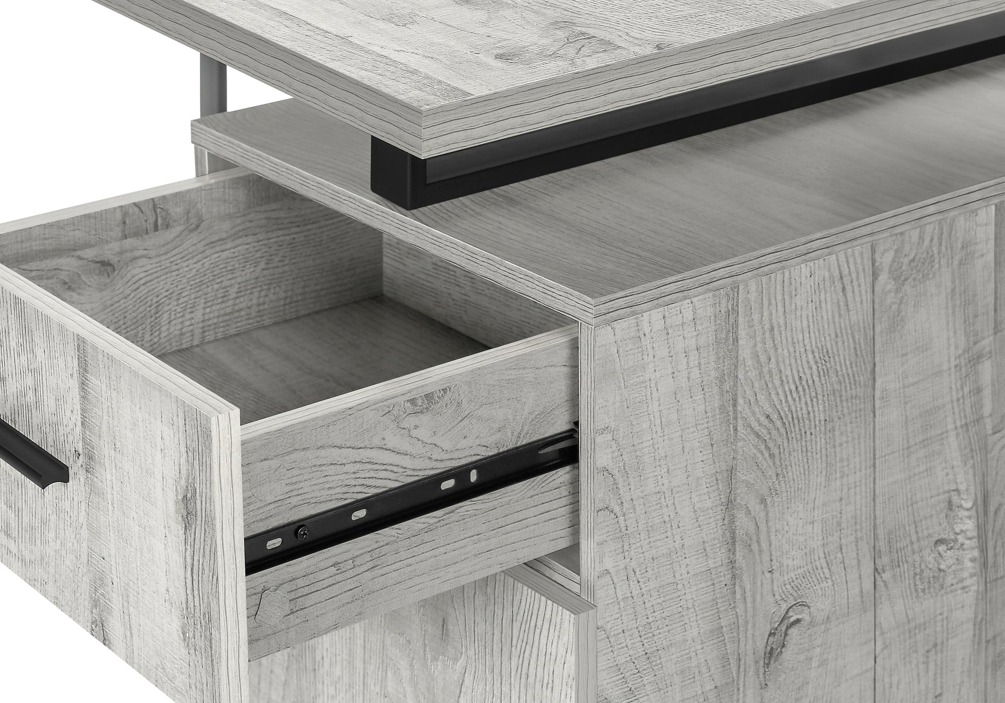 BUREAU D'ORDINATEUR - 48"L / GRIS ORIENTATION GAUCHE OU DROITE 