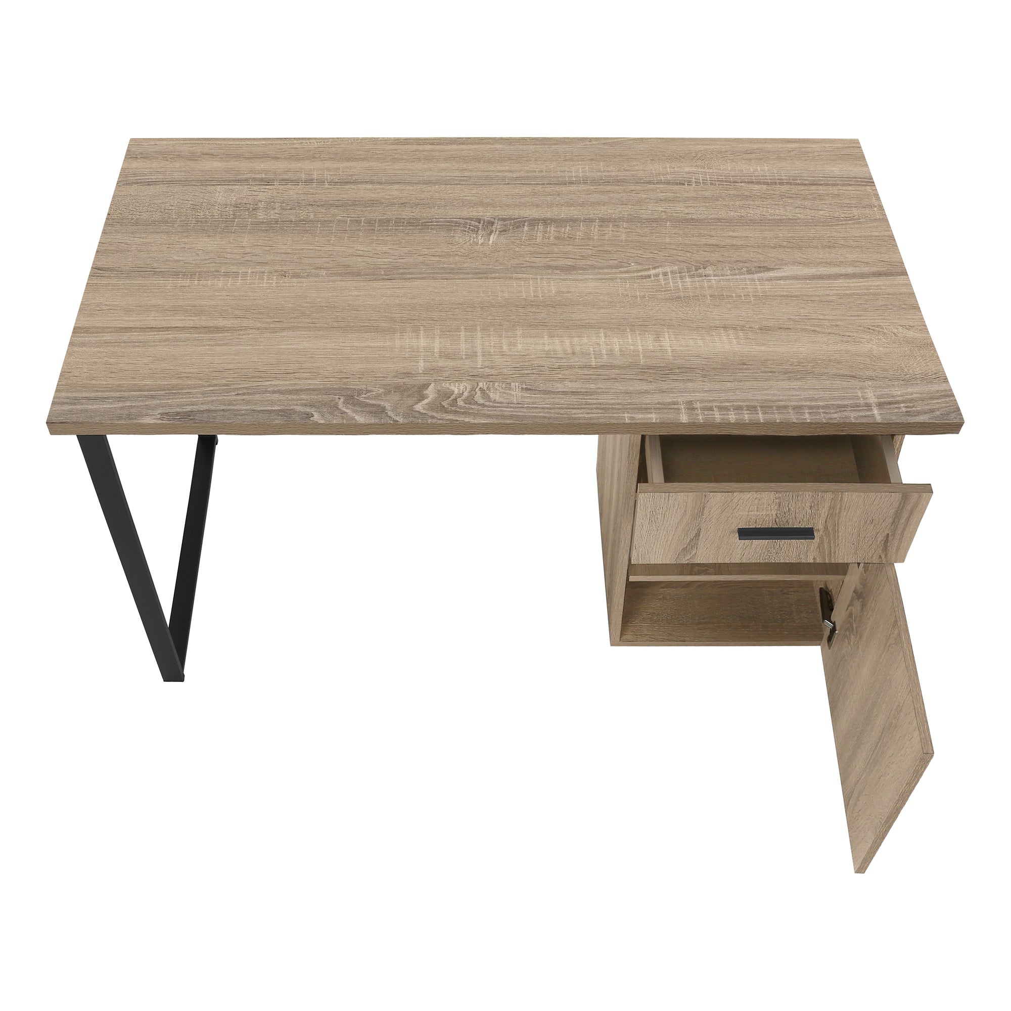 BUREAU D'ORDINATEUR - 48"L / TAUPE FONCÉ ORIENTATION GAUCHE OU DROITE ( Meuble Mtl ) 