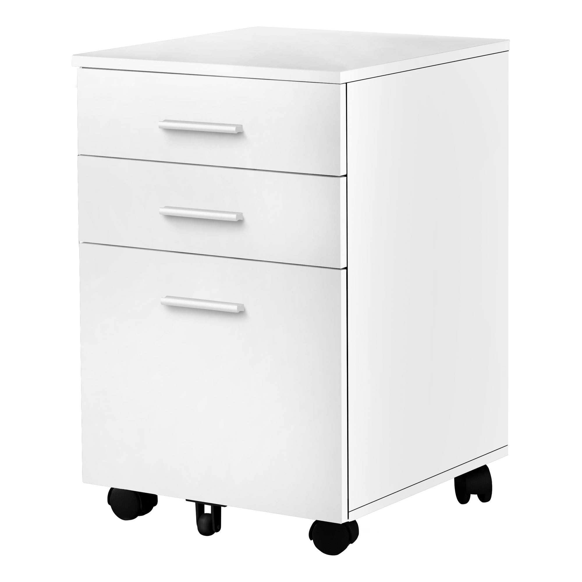 CLASSEUR - 3 TIROIRS / BLANC SUR ROULETTES ( Meuble Mtl ) 